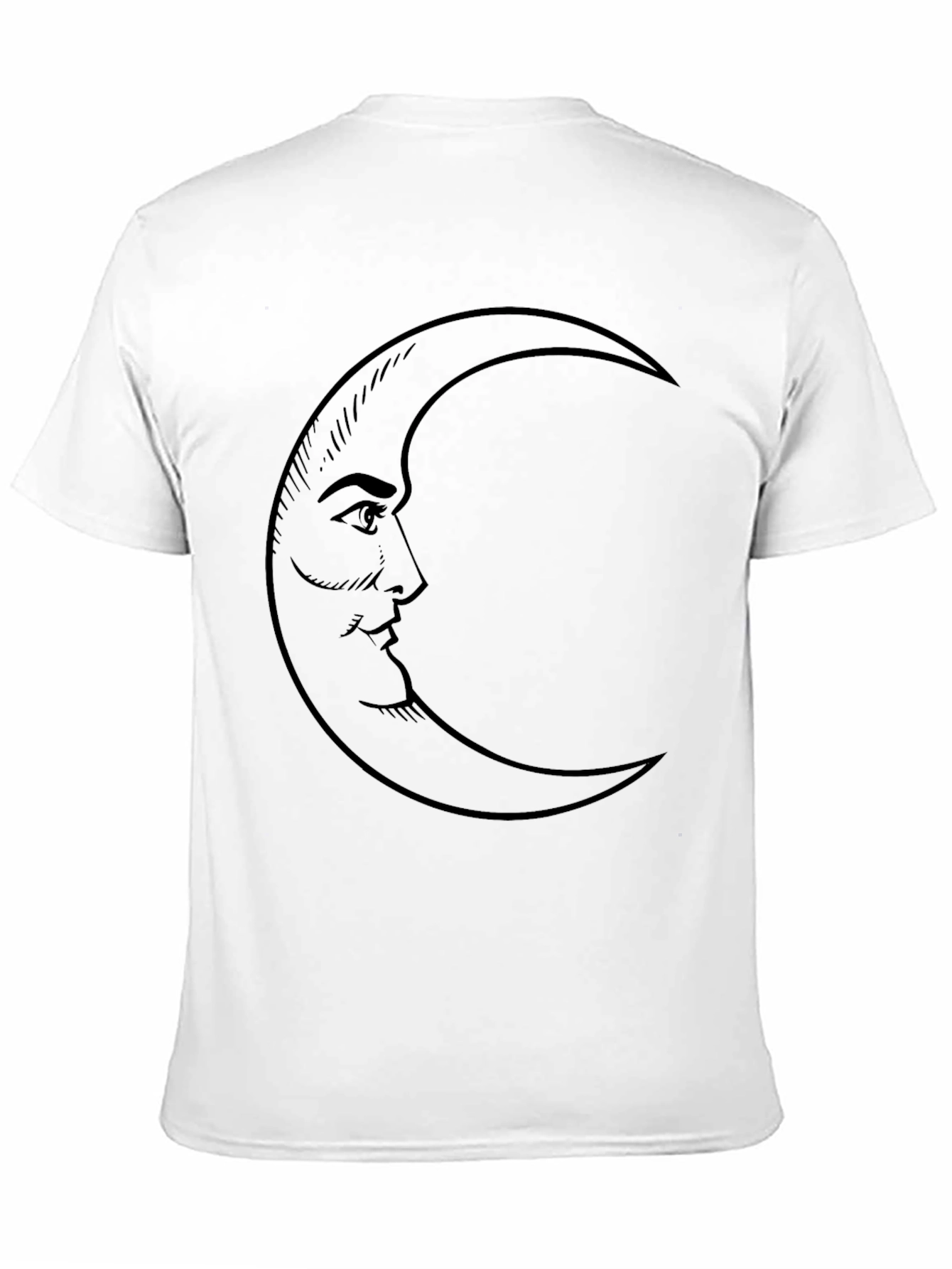 Moon Face Graphic Tee - Soft Black Cotton Blend