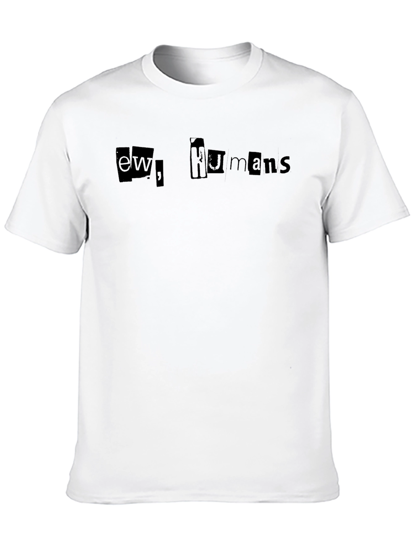 Ew Humans Graphic Tee - Black Crew Neck T-Shirt
