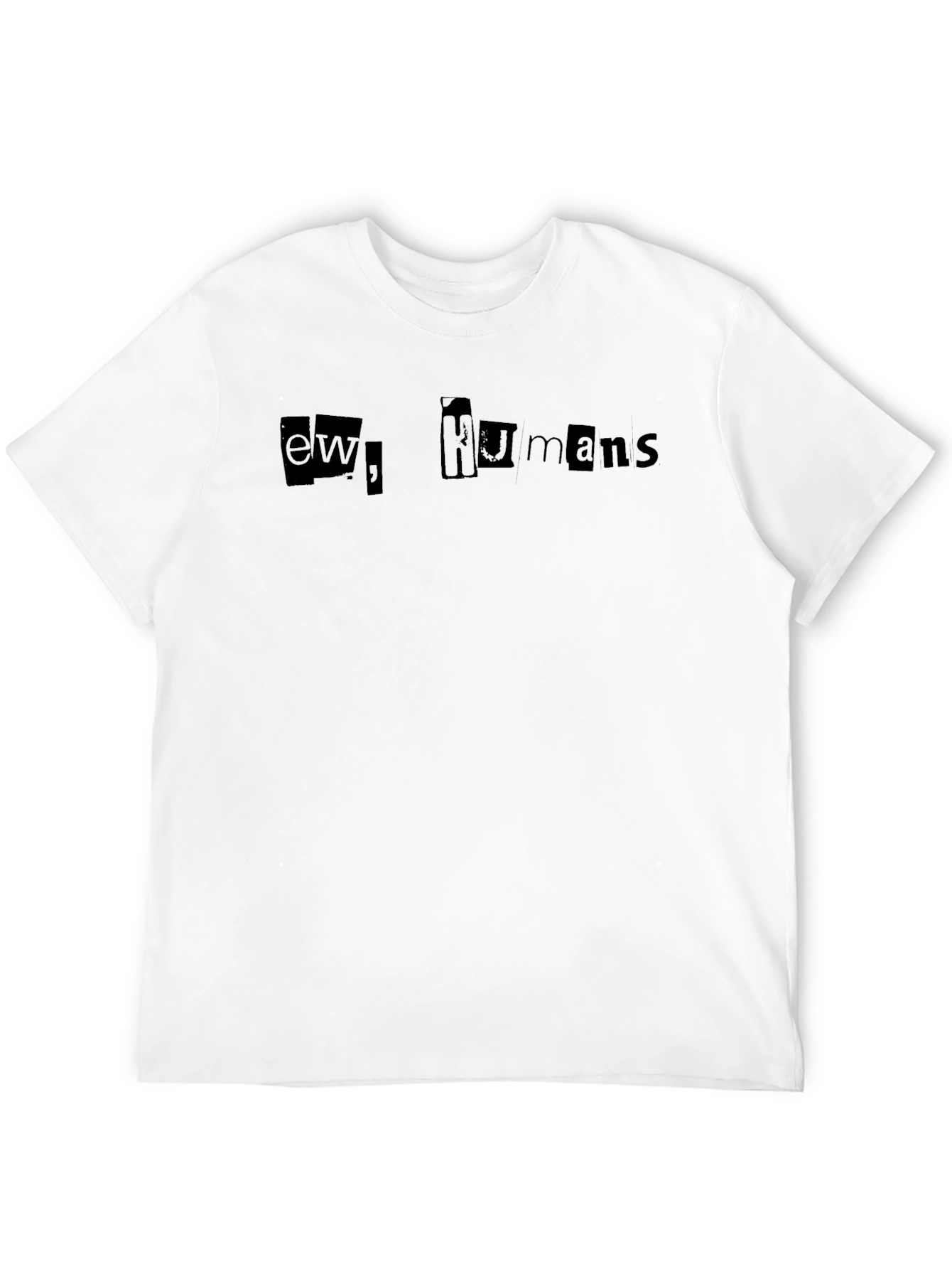 Ew Humans Graphic Tee - Black Crew Neck T-Shirt