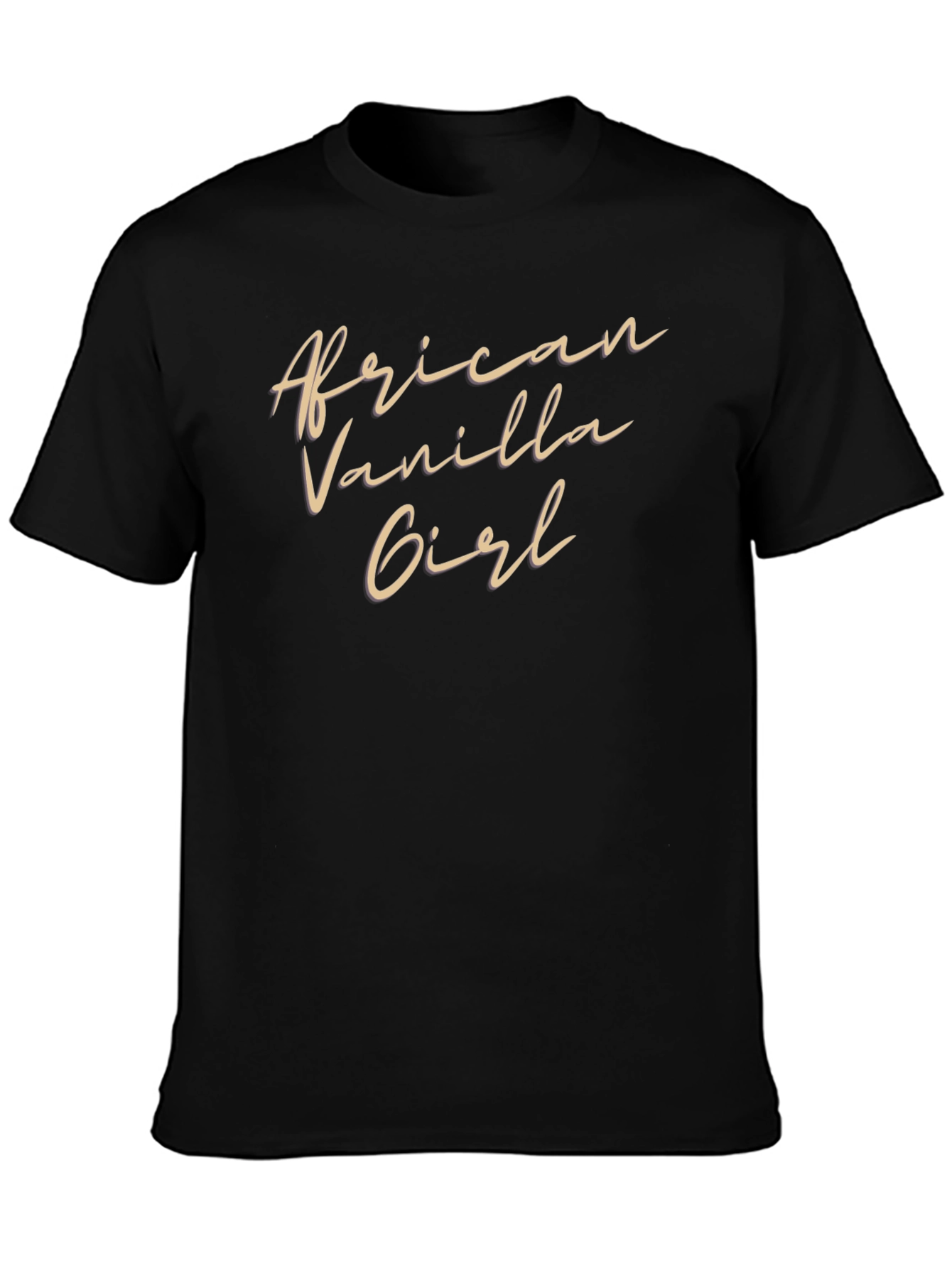African Vanilla Girl Black Graphic Tee