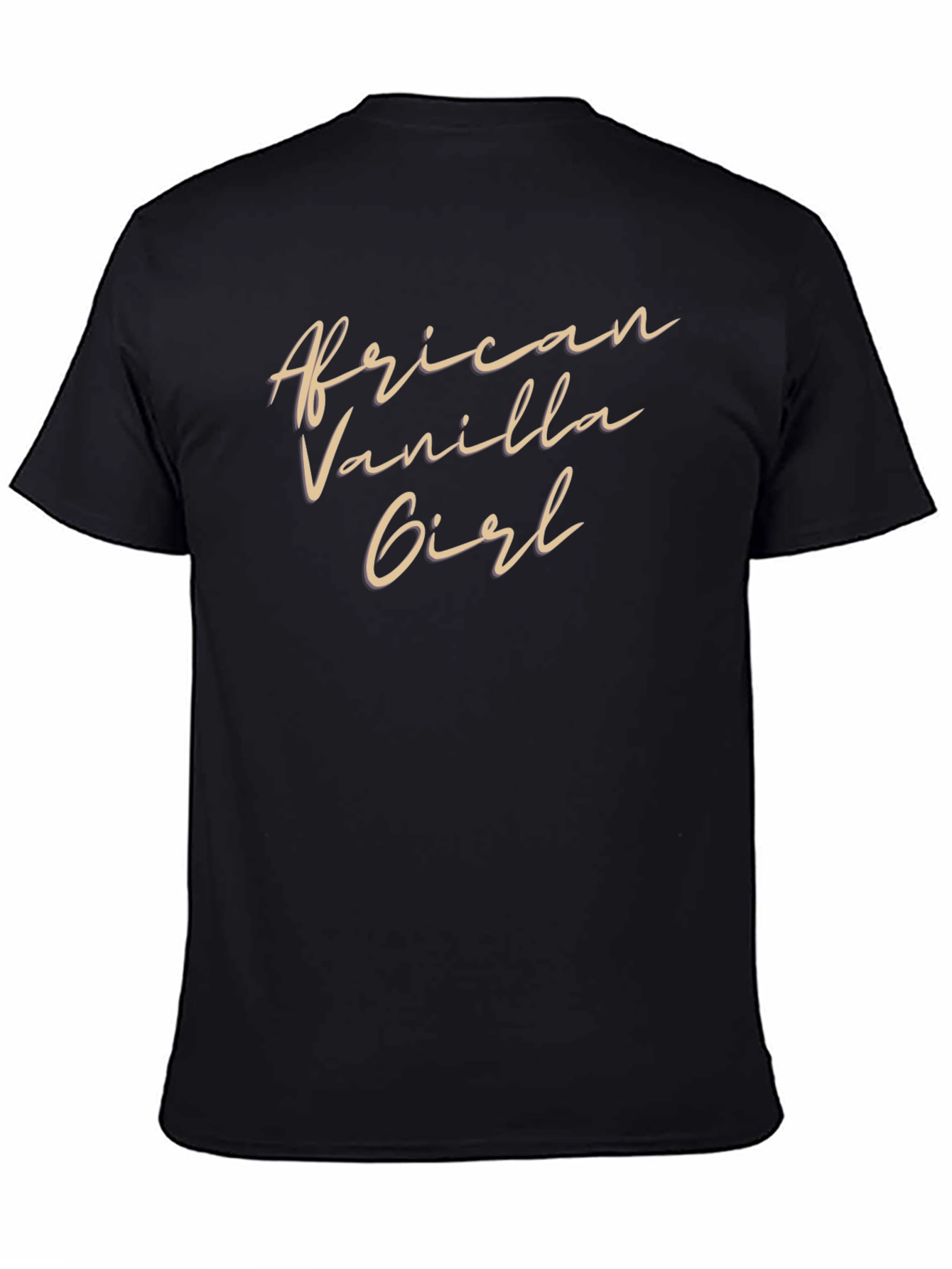 African Vanilla Girl Black Graphic Tee