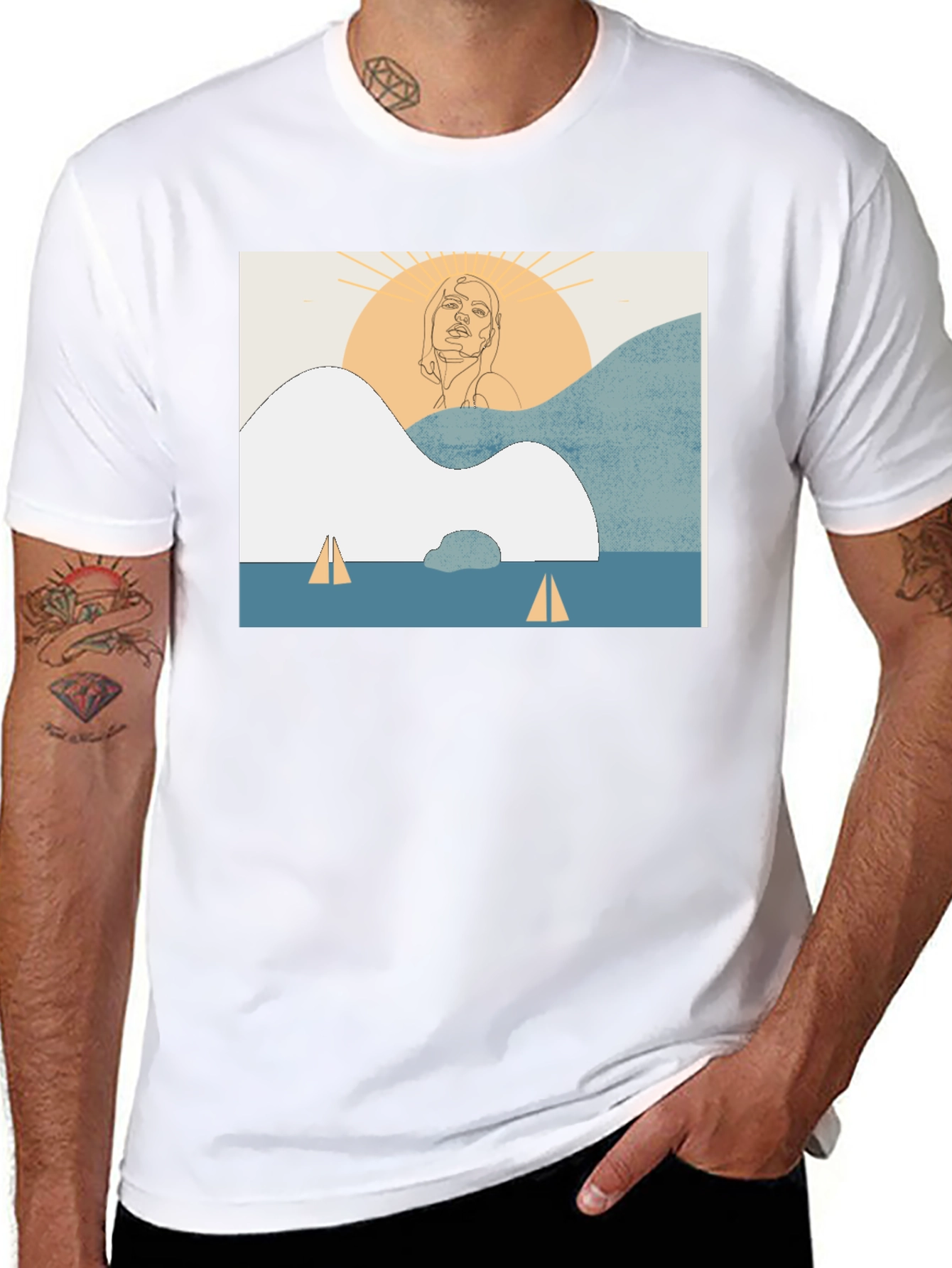 Abstract Line Art T-Shirt - Unisex Comfort Fit