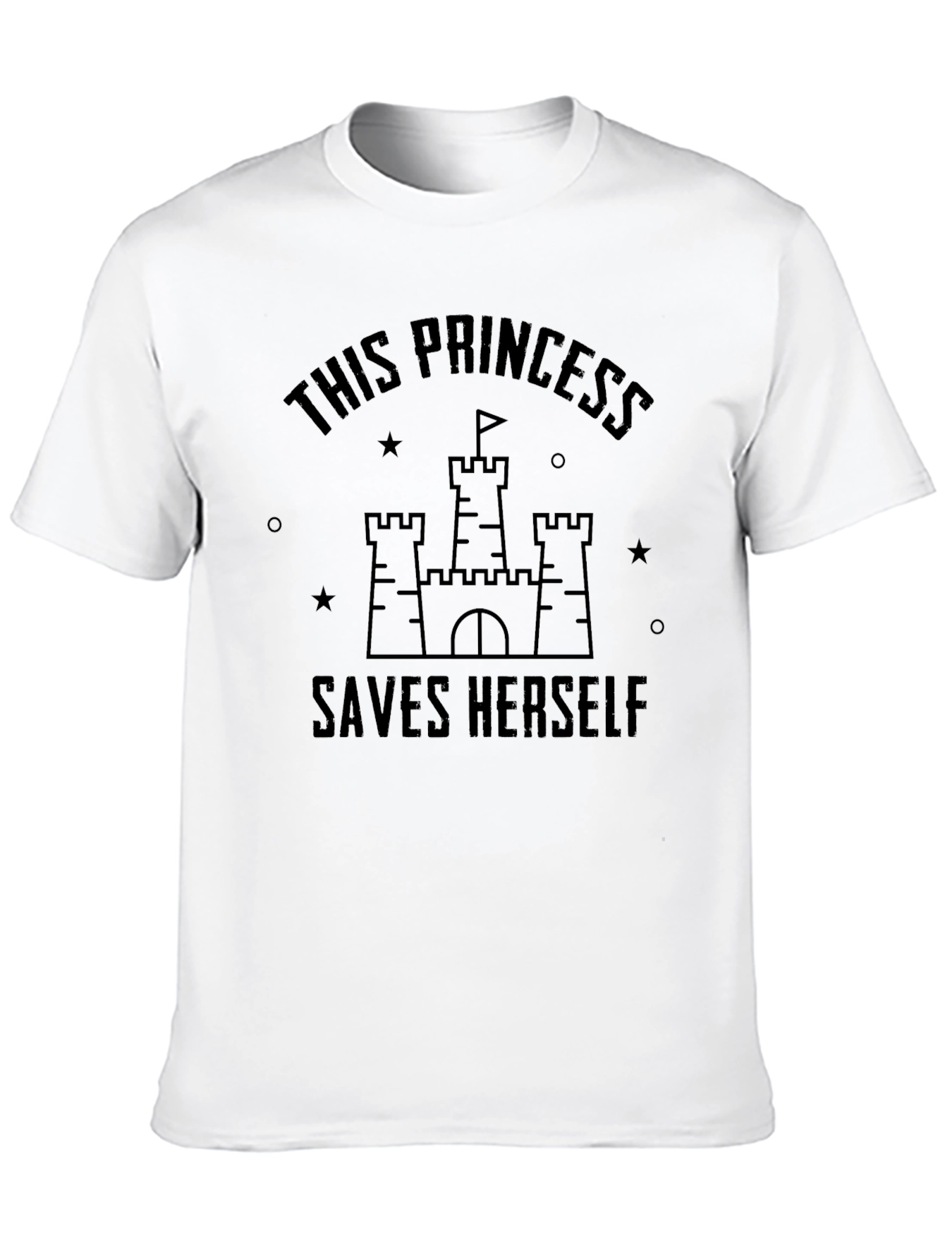 Princess Saves Herself Graphic Tee - Black