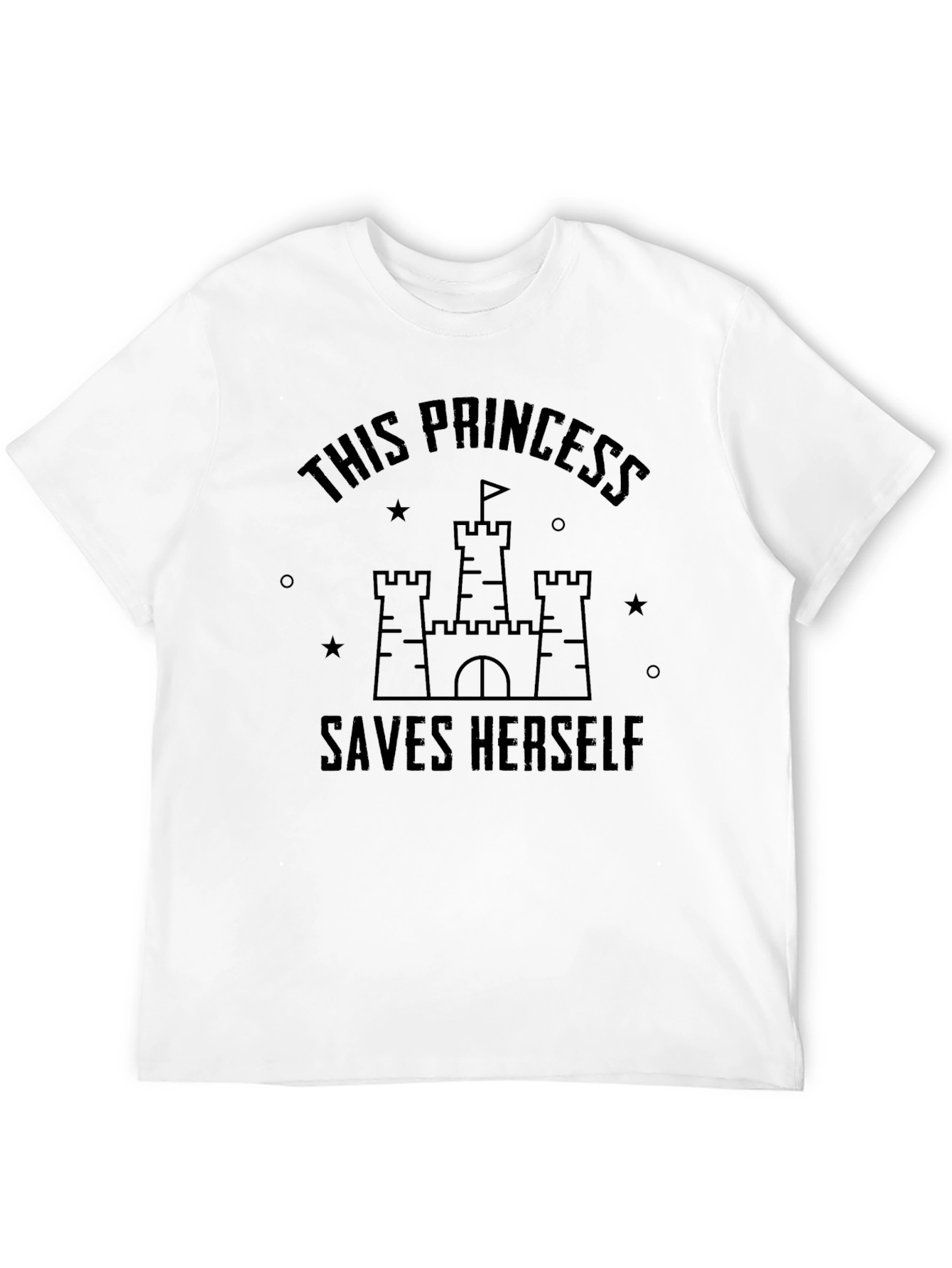 Princess Saves Herself Graphic Tee - Black