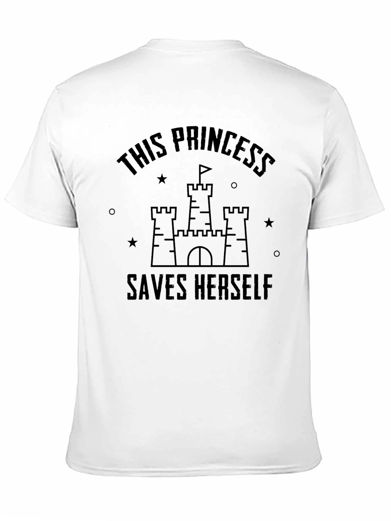 Princess Saves Herself Graphic Tee - Black