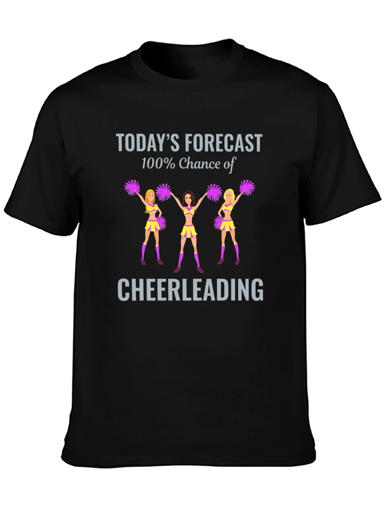 Cheerleading Forecast T-Shirt - 100% Chance of Fun!