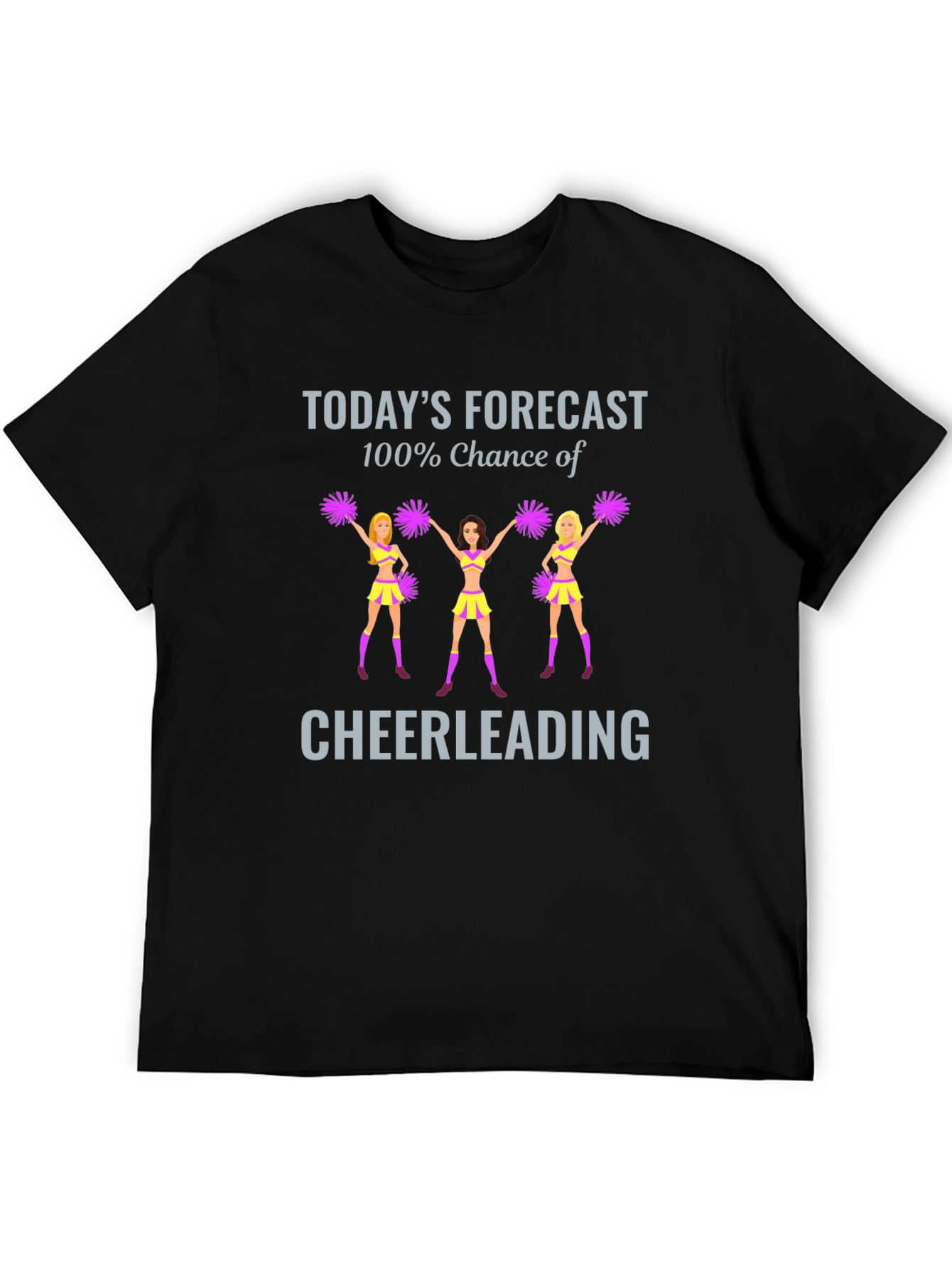 Cheerleading Forecast T-Shirt - 100% Chance of Fun!