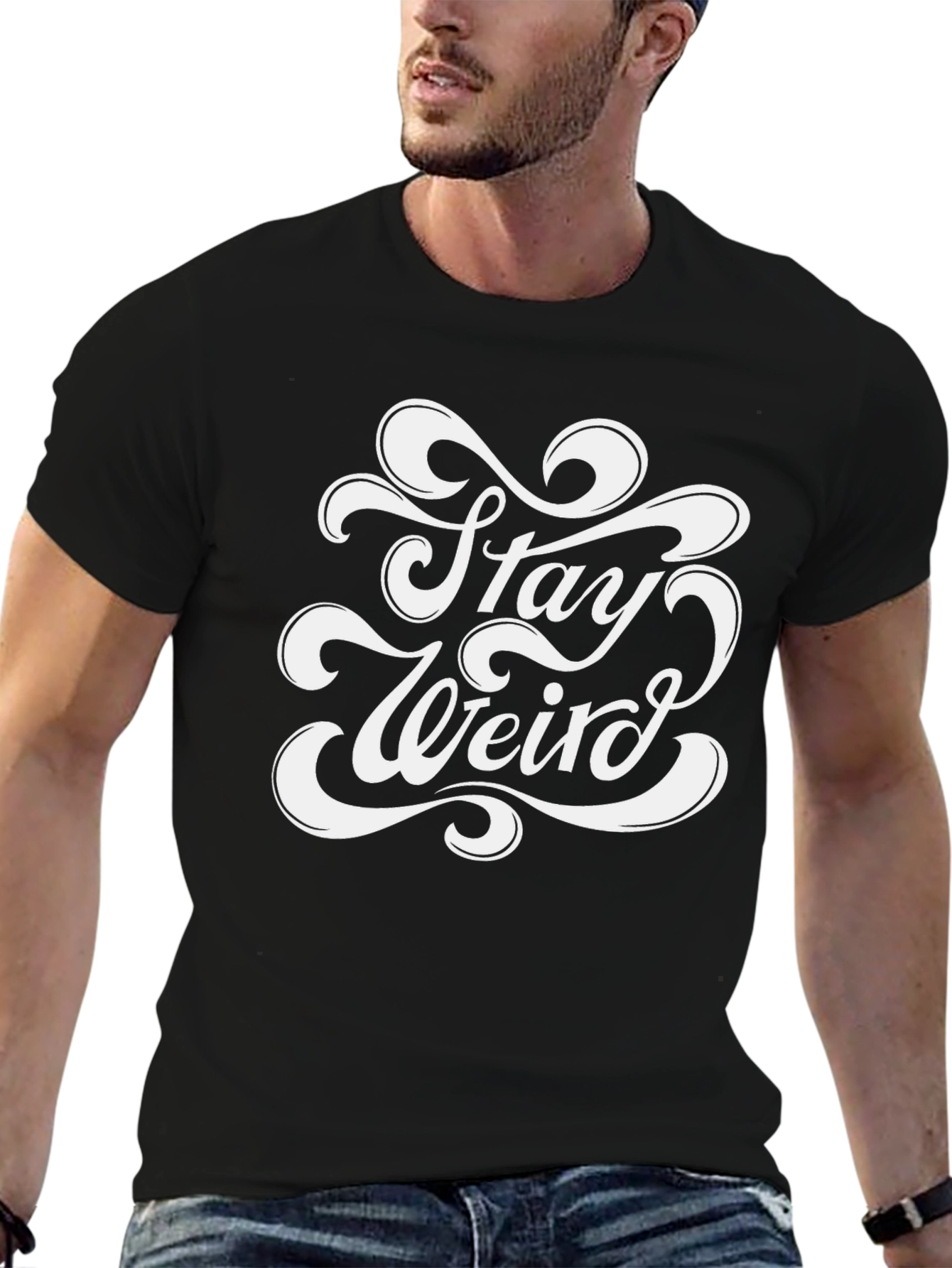 Stay Weird Graphic Tee - Mens Black T-Shirt