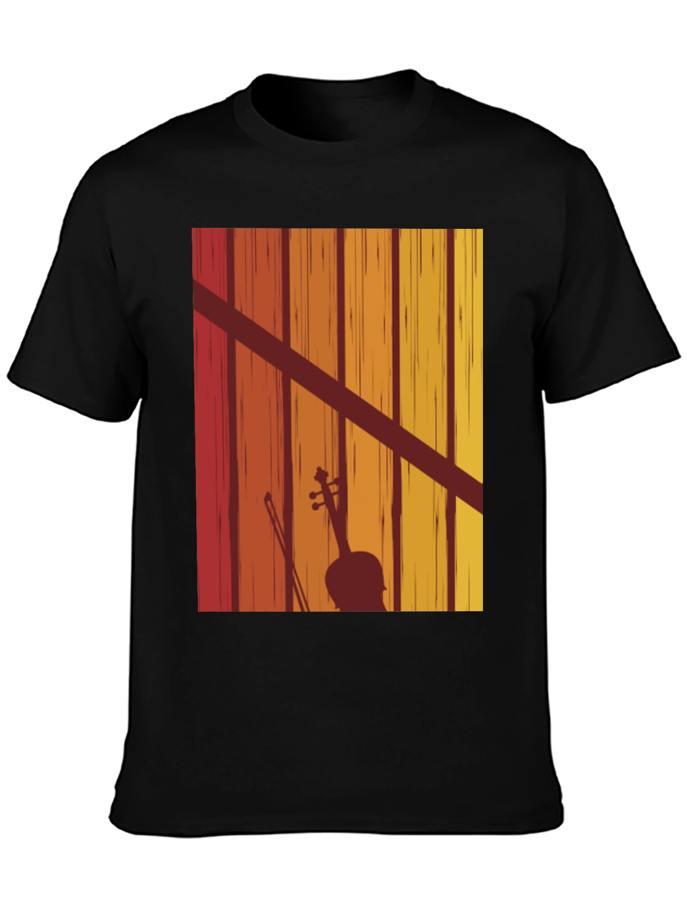 Retro Violin Silhouette Graphic Tee