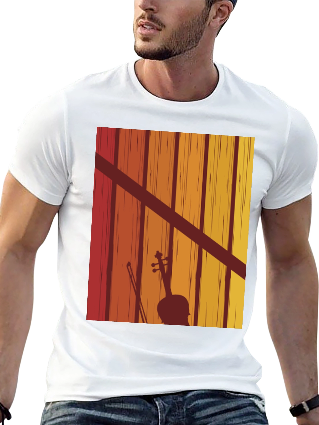 Retro Violin Silhouette Graphic Tee