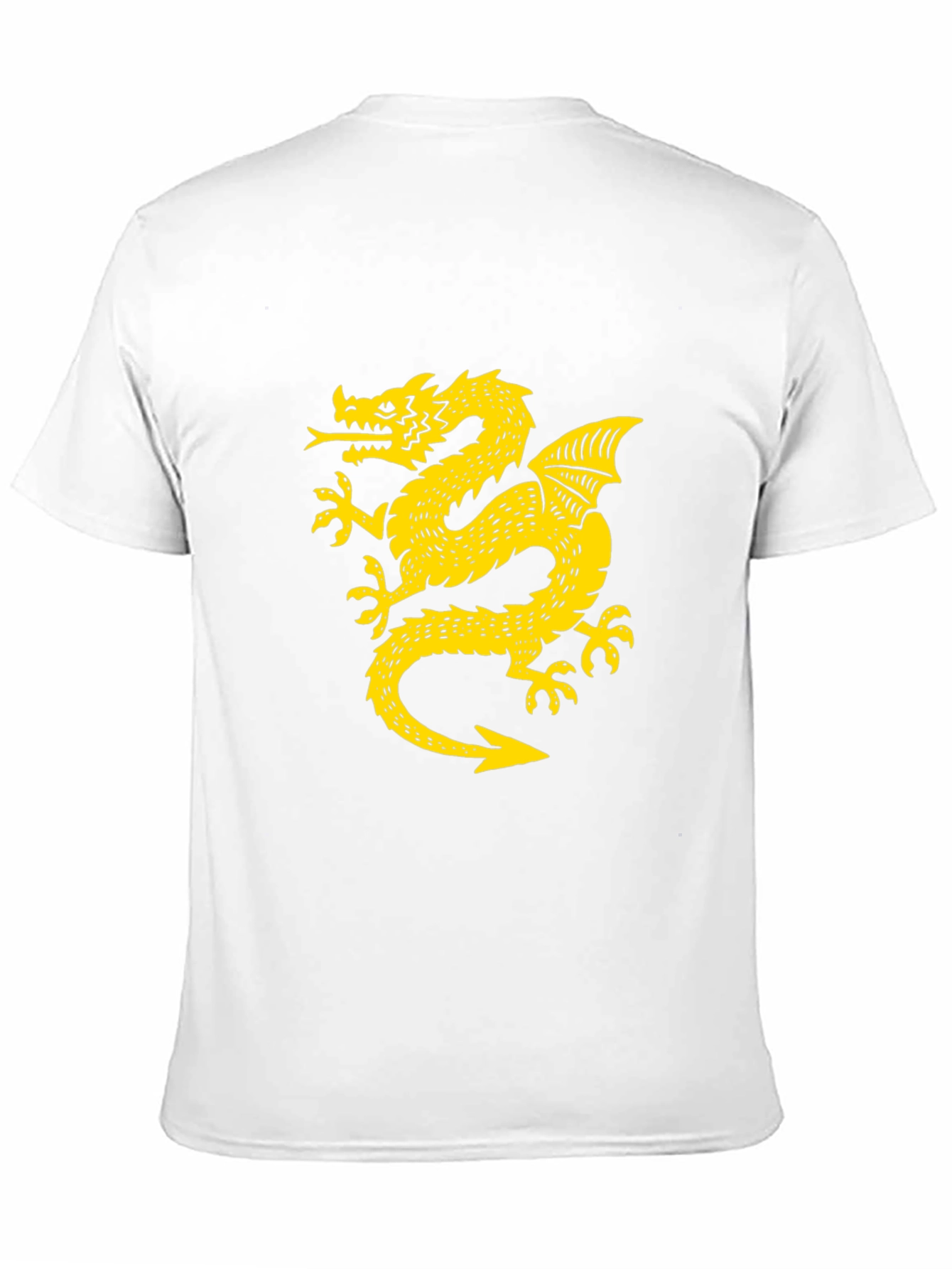 Black T-Shirt with Golden Dragon Graphic