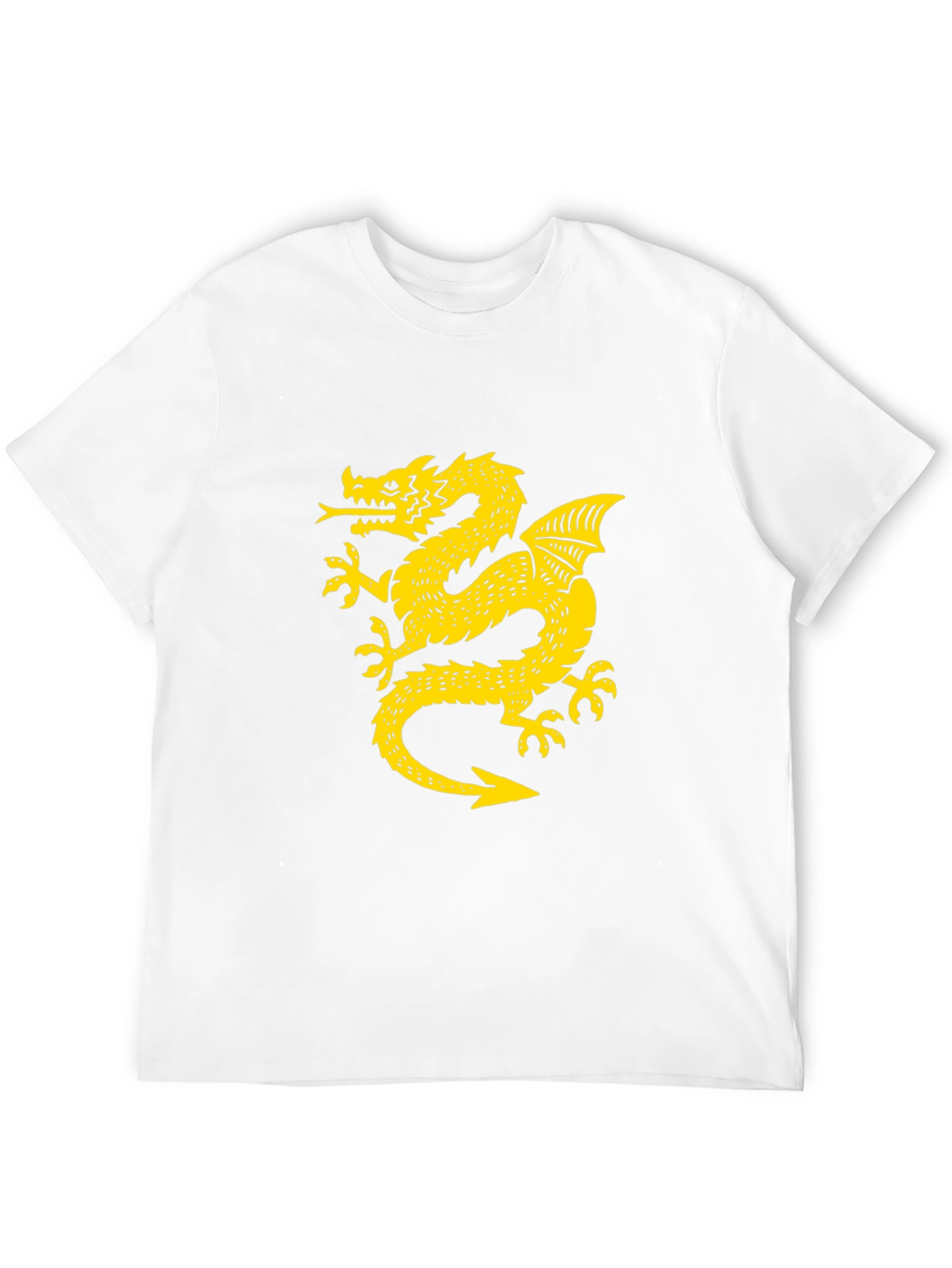 Black T-Shirt with Golden Dragon Graphic