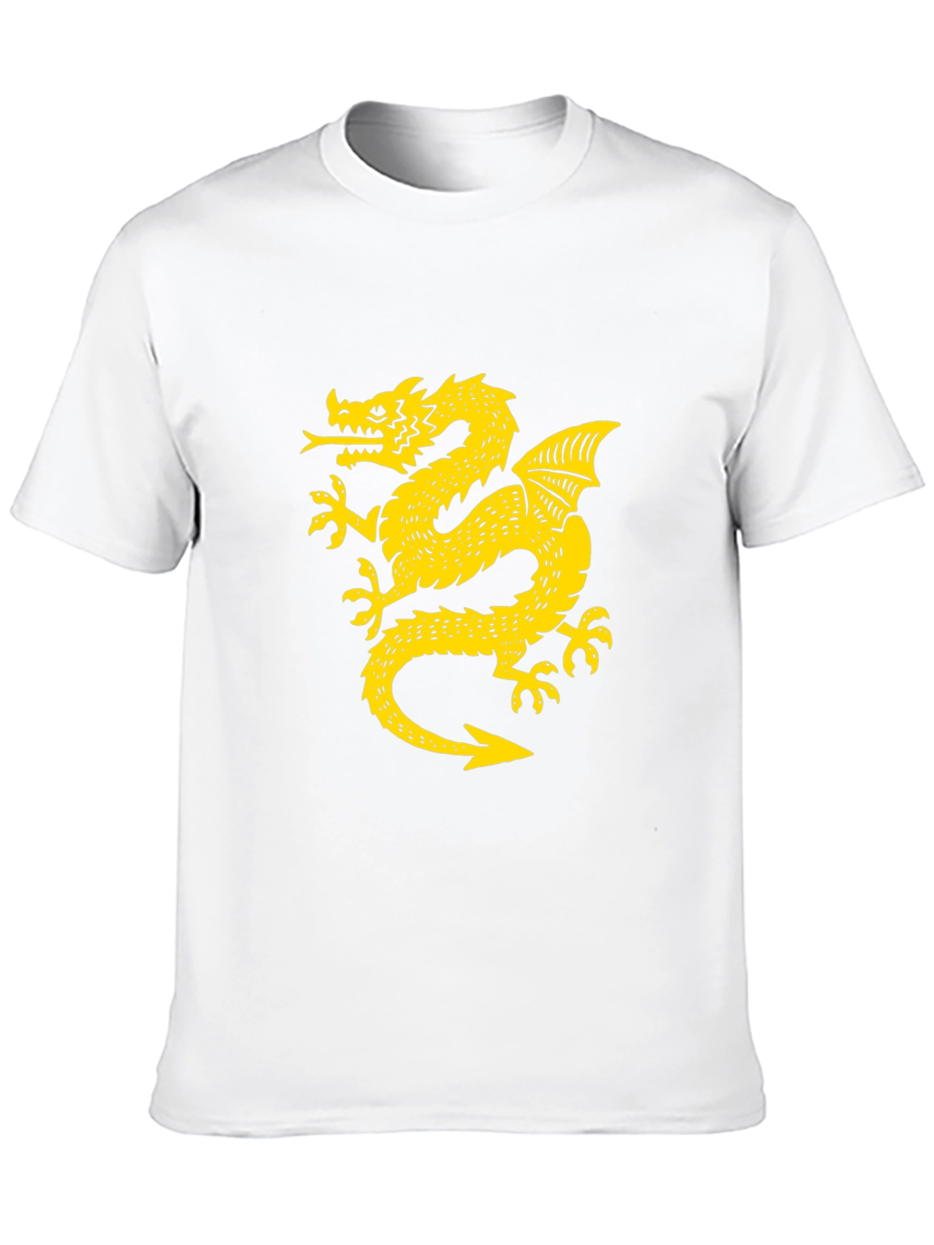 Black T-Shirt with Golden Dragon Graphic
