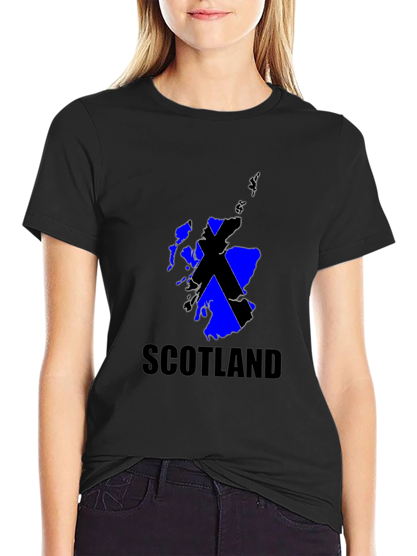 Scotland Flag Graphic Black T-Shirt