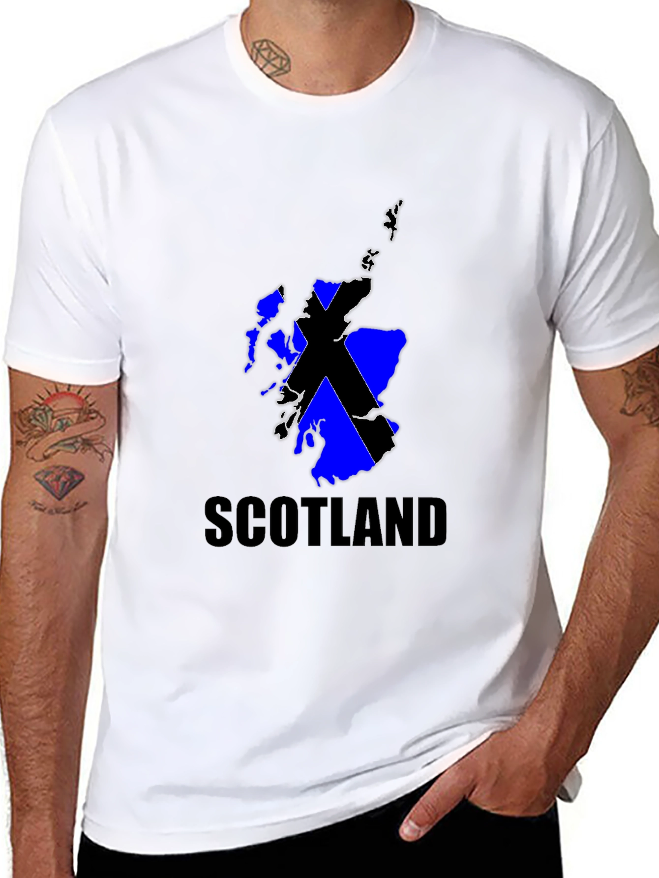 Scotland Flag Graphic Black T-Shirt
