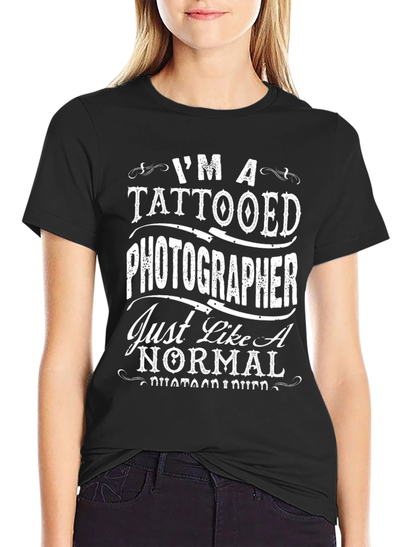 Tattooed Photographer Graphic Tee - Black