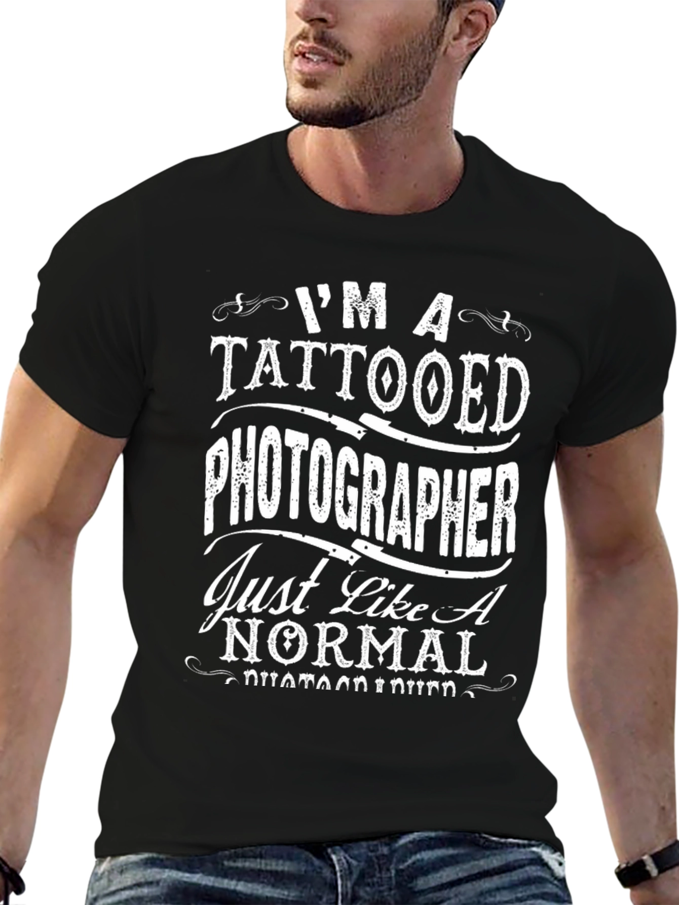 Tattooed Photographer Graphic Tee - Black