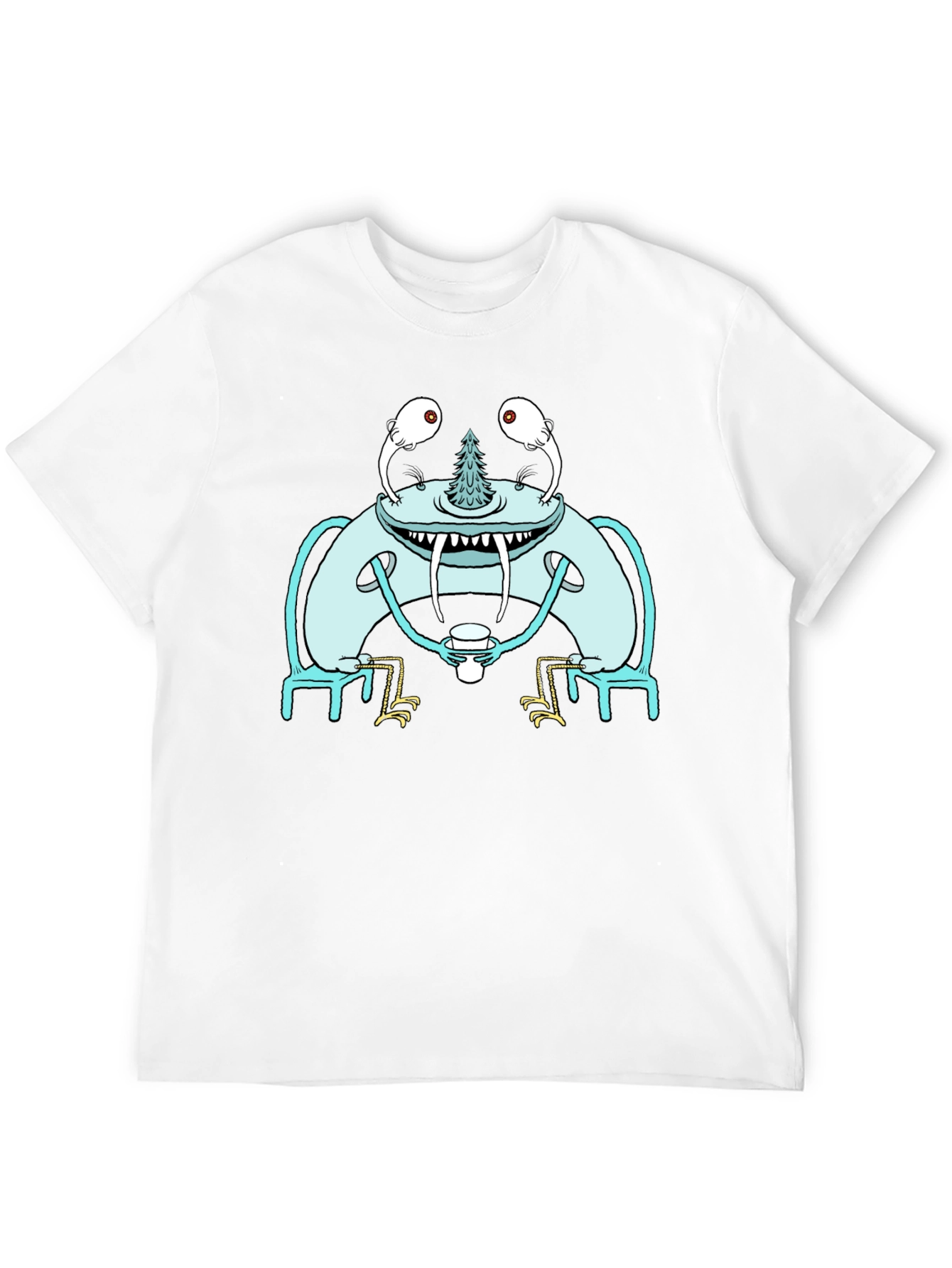 Monster Sipping Coffee Graphic Tee - Black