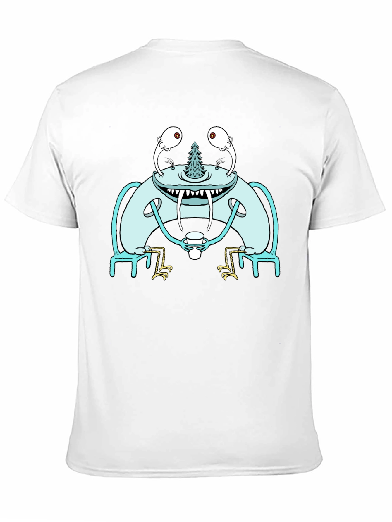 Monster Sipping Coffee Graphic Tee - Black