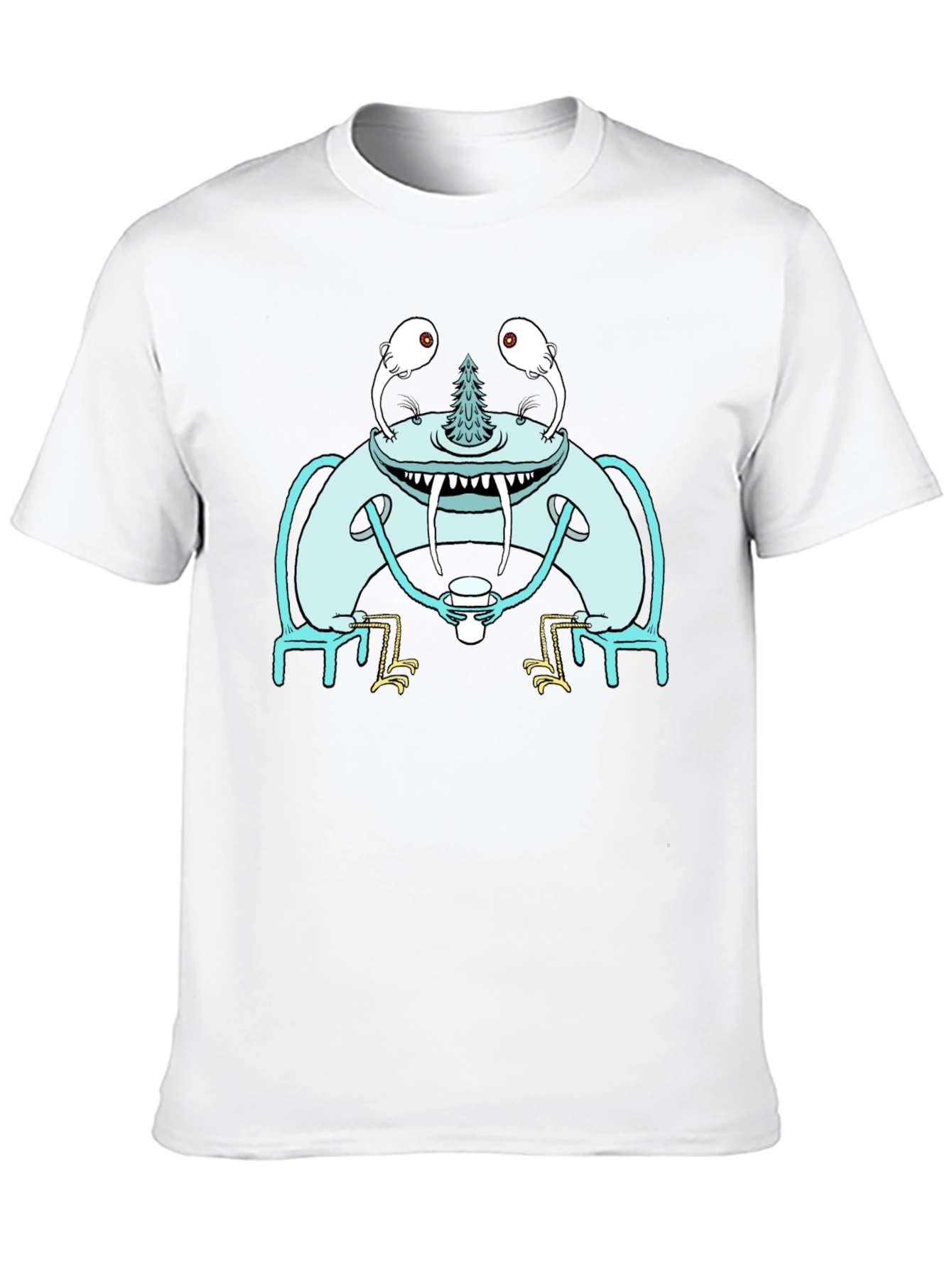 Monster Sipping Coffee Graphic Tee - Black