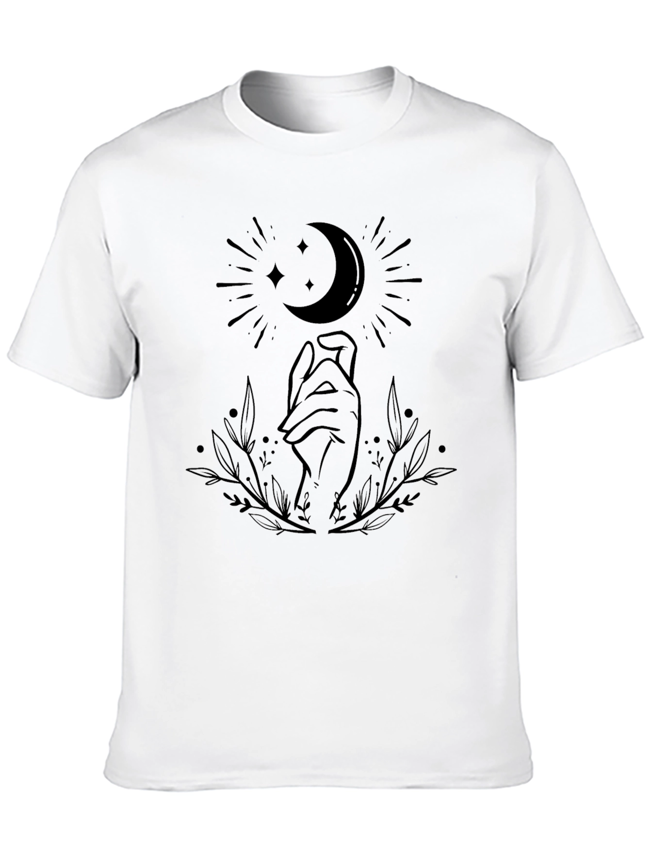 Mystic Moon Hand Graphic Tee - Black Unisex T-Shirt