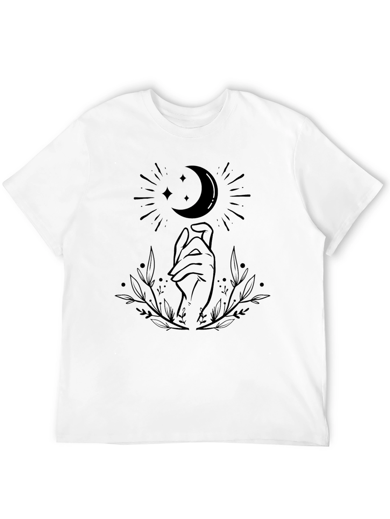 Mystic Moon Hand Graphic Tee - Black Unisex T-Shirt