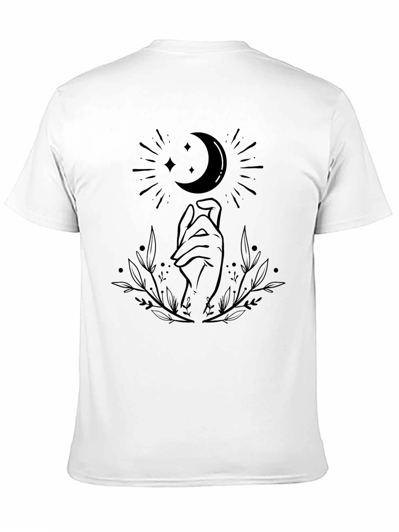 Mystic Moon Hand Graphic Tee - Black Unisex T-Shirt