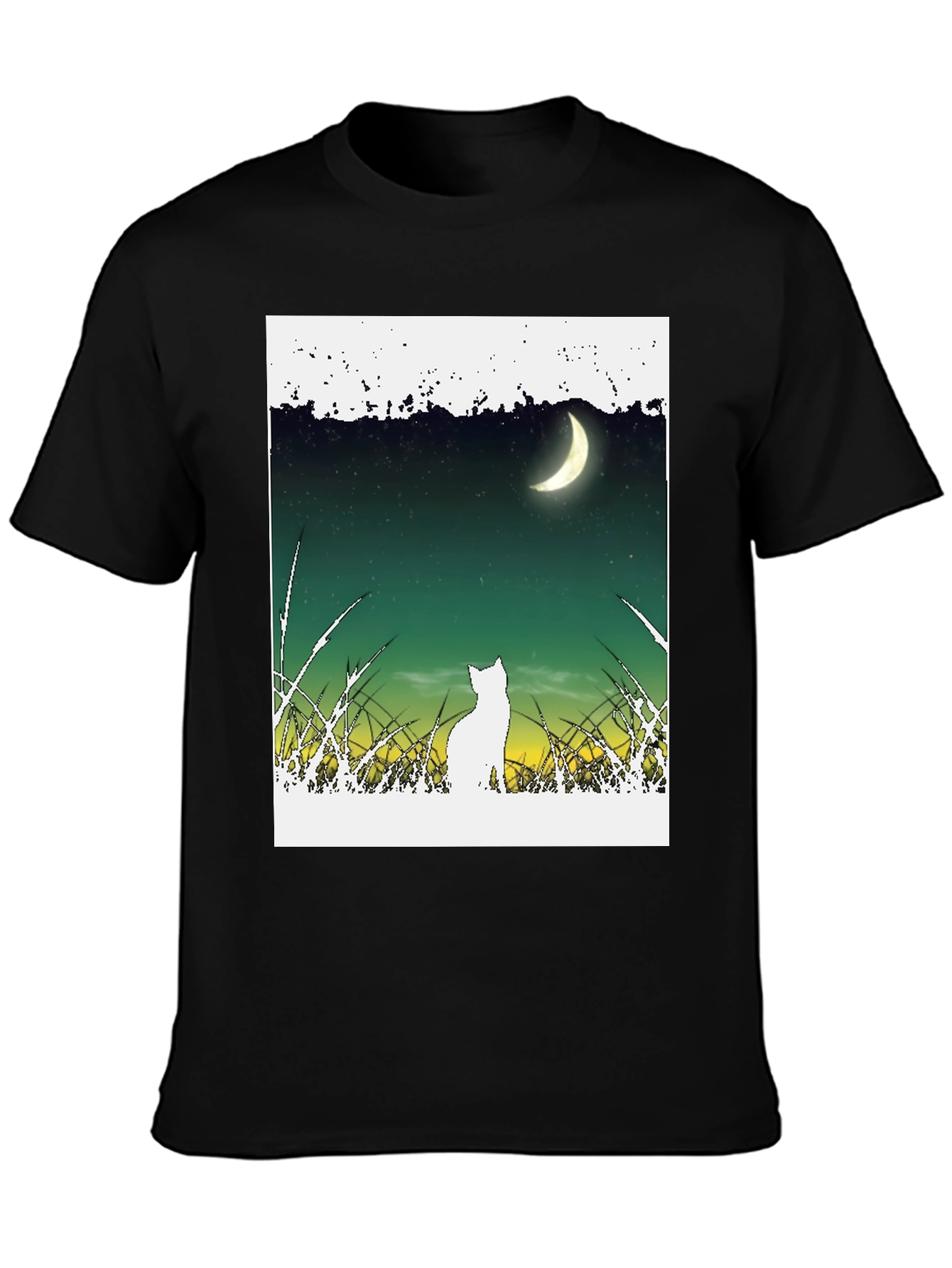 Cat Moon T-Shirt - Unique Graphic Tee
