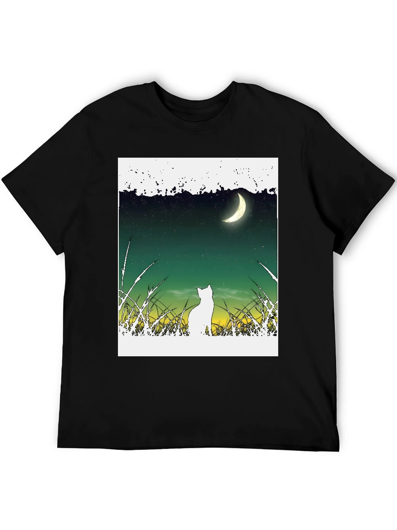 Cat Moon T-Shirt - Unique Graphic Tee