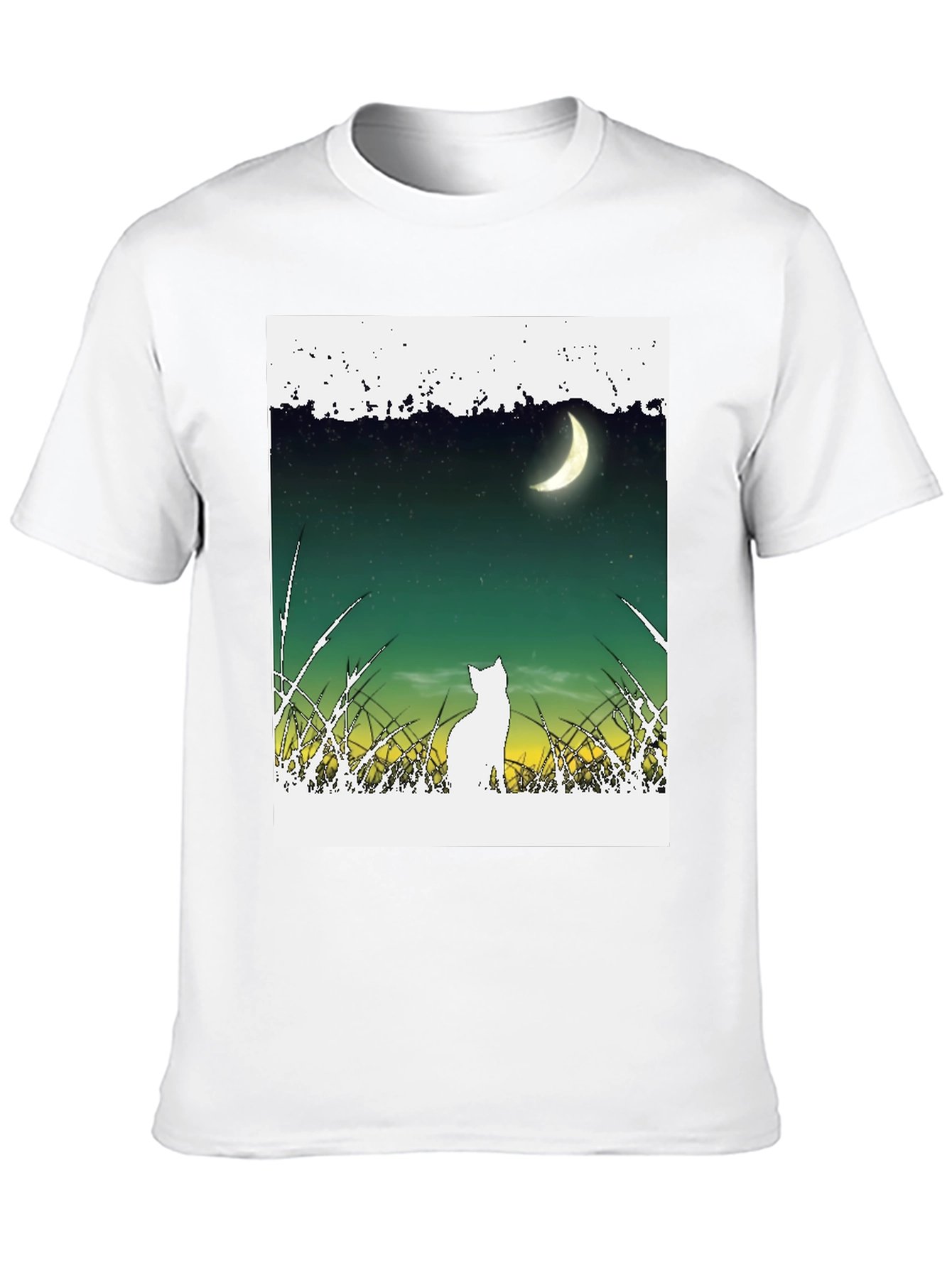 Cat Moon T-Shirt - Unique Graphic Tee