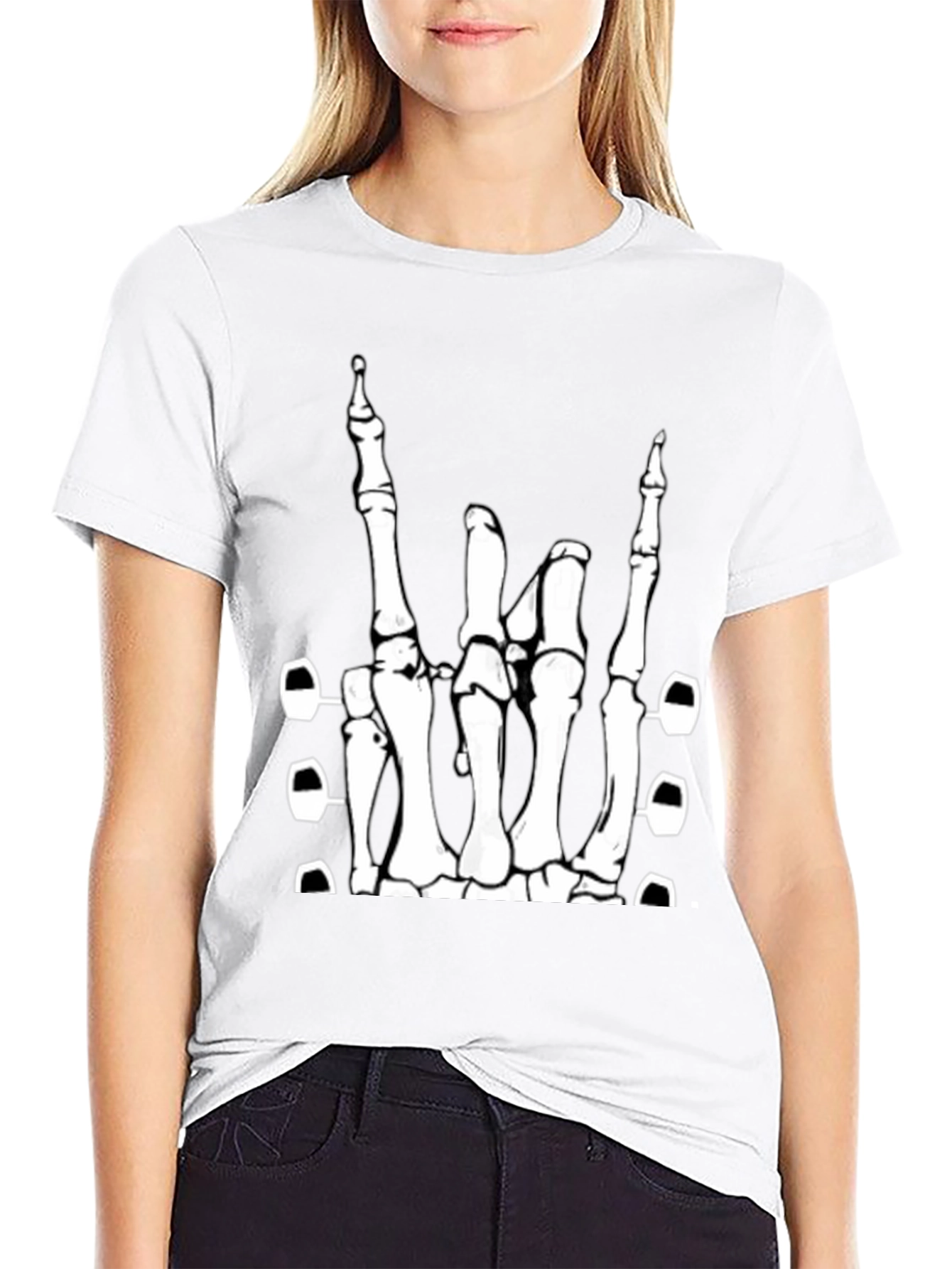 Rock On Skeleton Hand T-Shirt