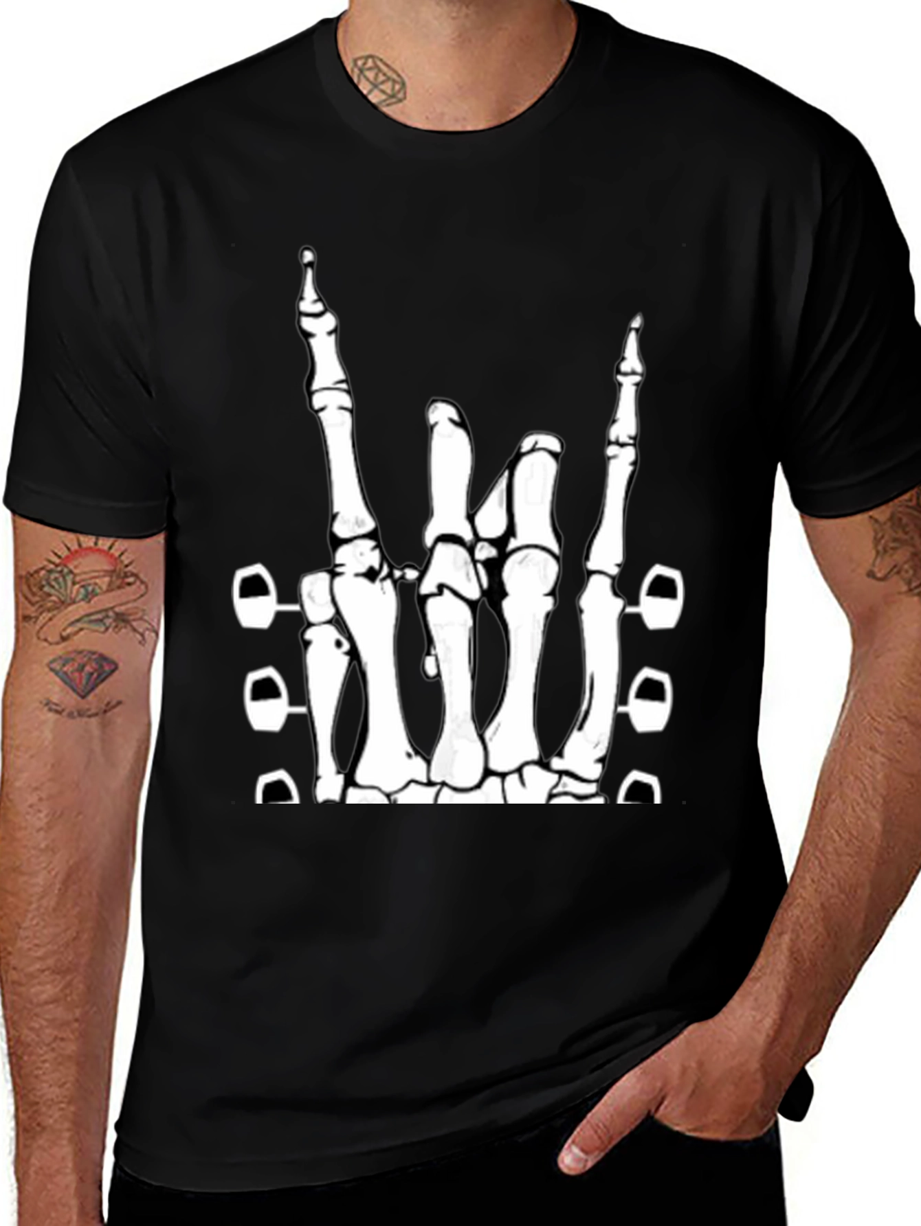 Rock On Skeleton Hand T-Shirt