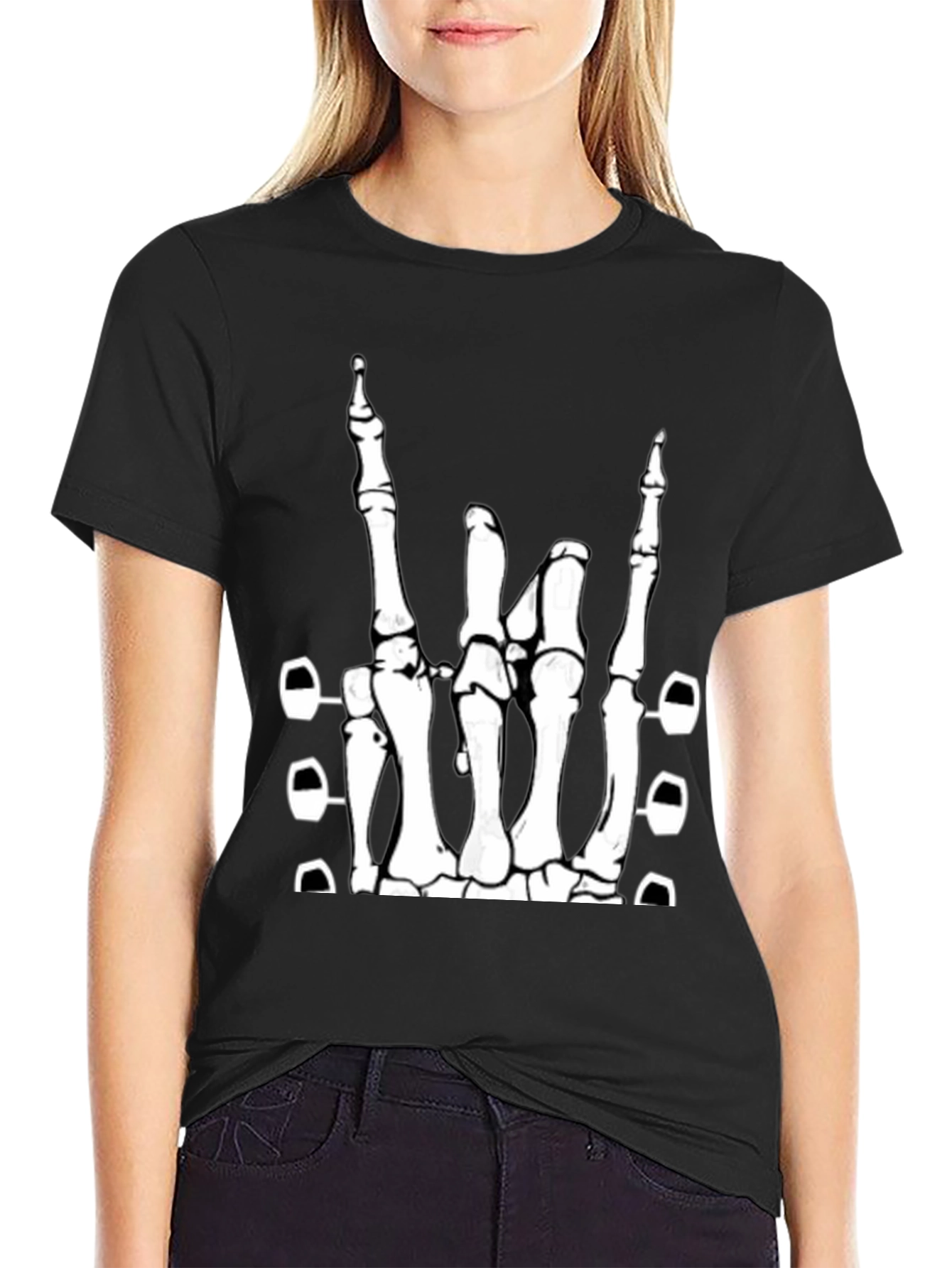 Rock On Skeleton Hand T-Shirt