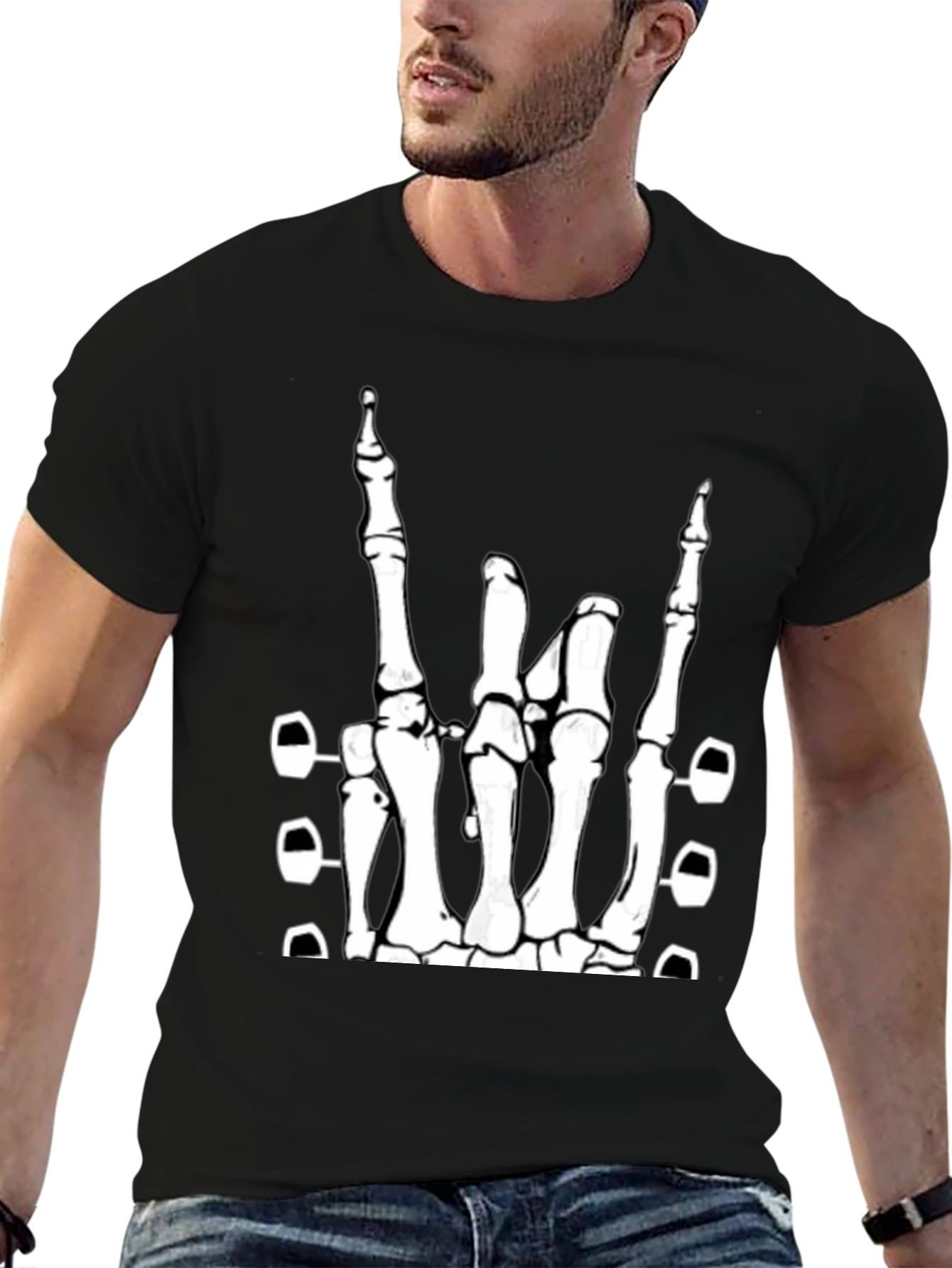Rock On Skeleton Hand T-Shirt
