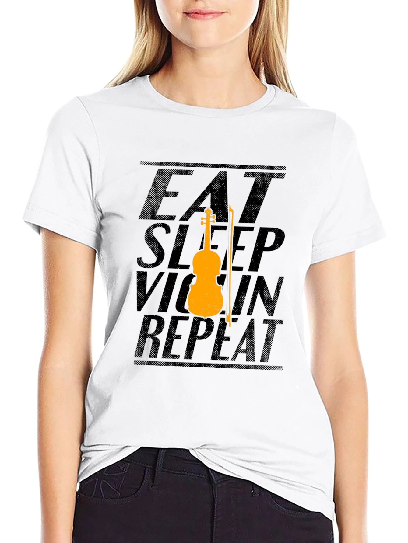 Eat Sleep Violin Repeat Black T-Shirt