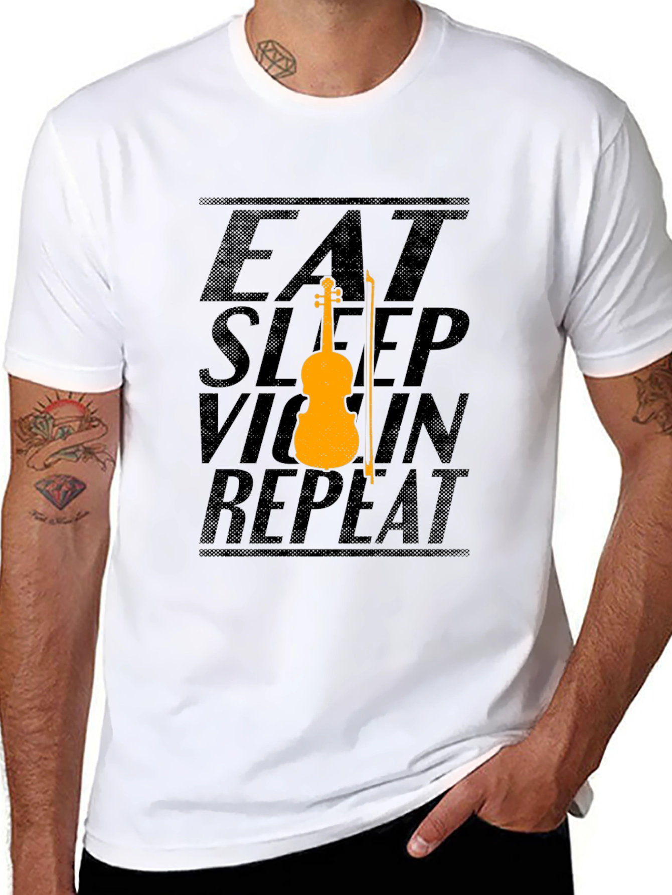 Eat Sleep Violin Repeat Black T-Shirt