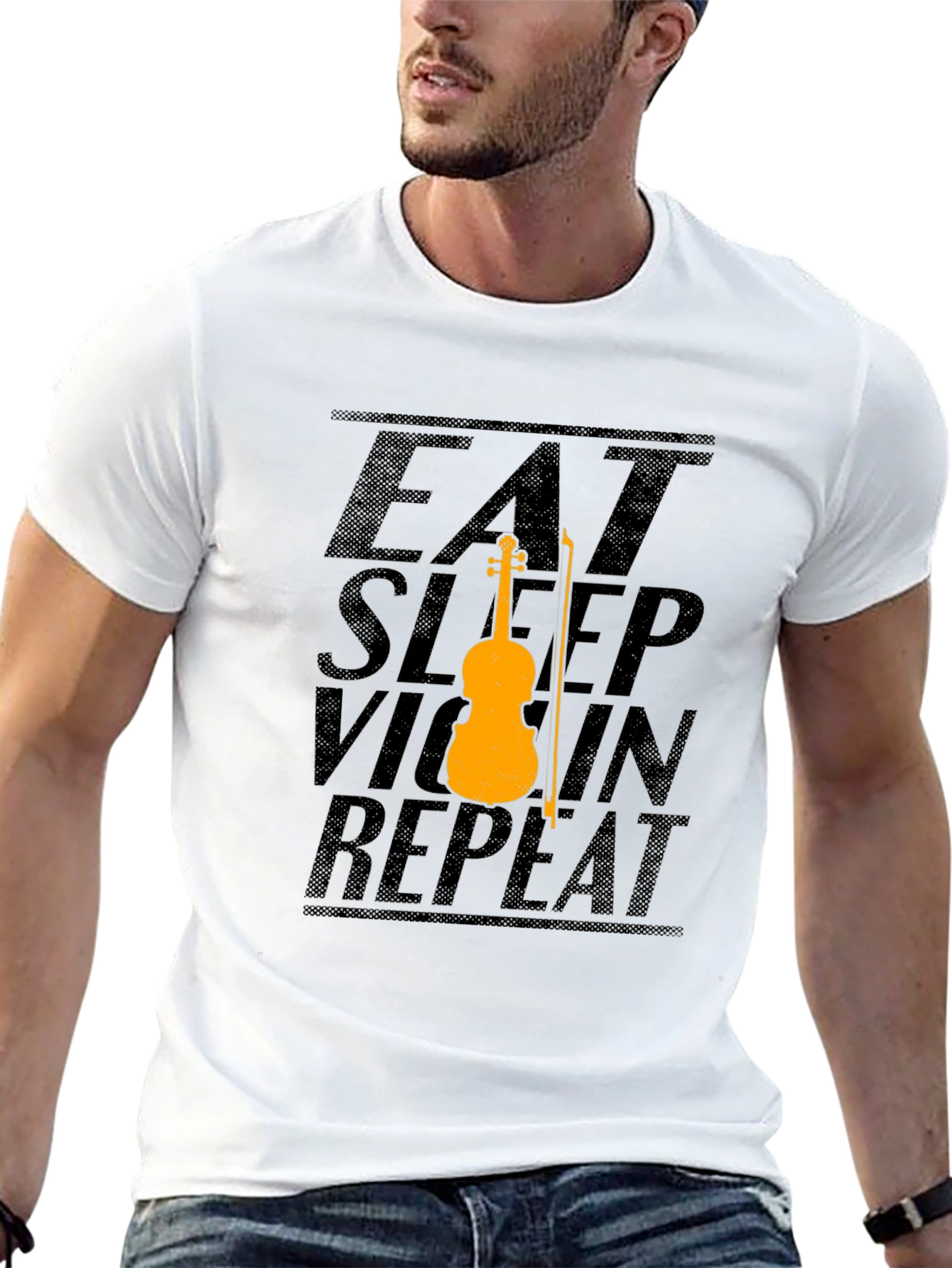 Eat Sleep Violin Repeat Black T-Shirt