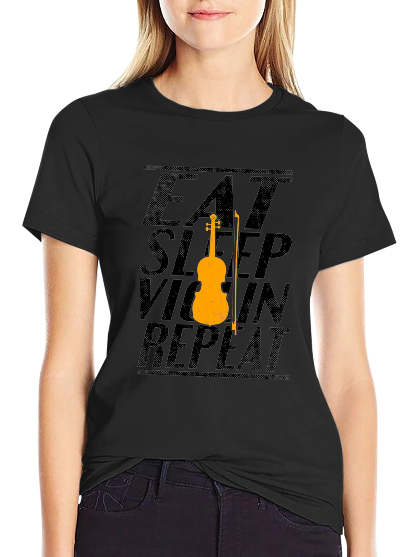 Eat Sleep Violin Repeat Black T-Shirt