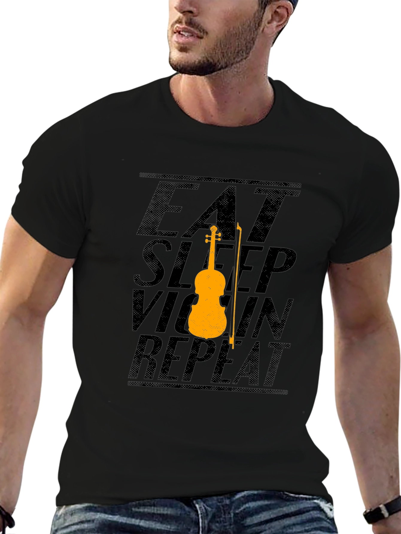 Eat Sleep Violin Repeat Black T-Shirt