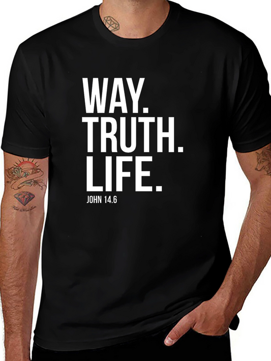 Way Truth Life John 14:6 Black T-Shirt