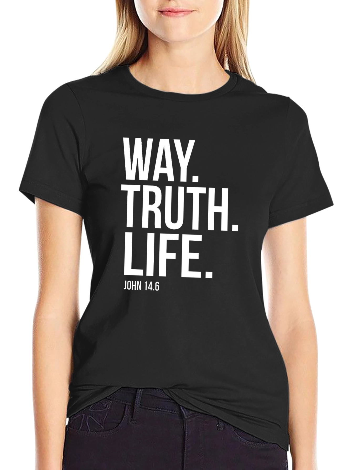 Way Truth Life John 14:6 Black T-Shirt