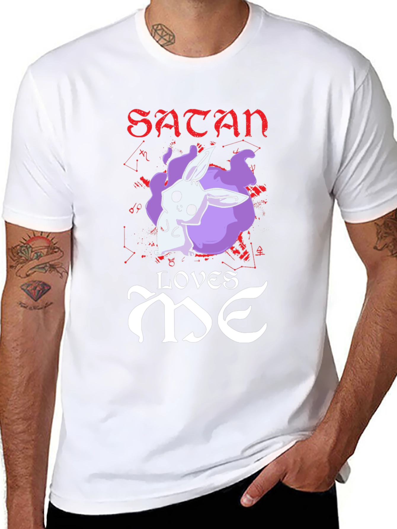 Satan Loves Me T-Shirt - Cute Bunny Graphic Tee