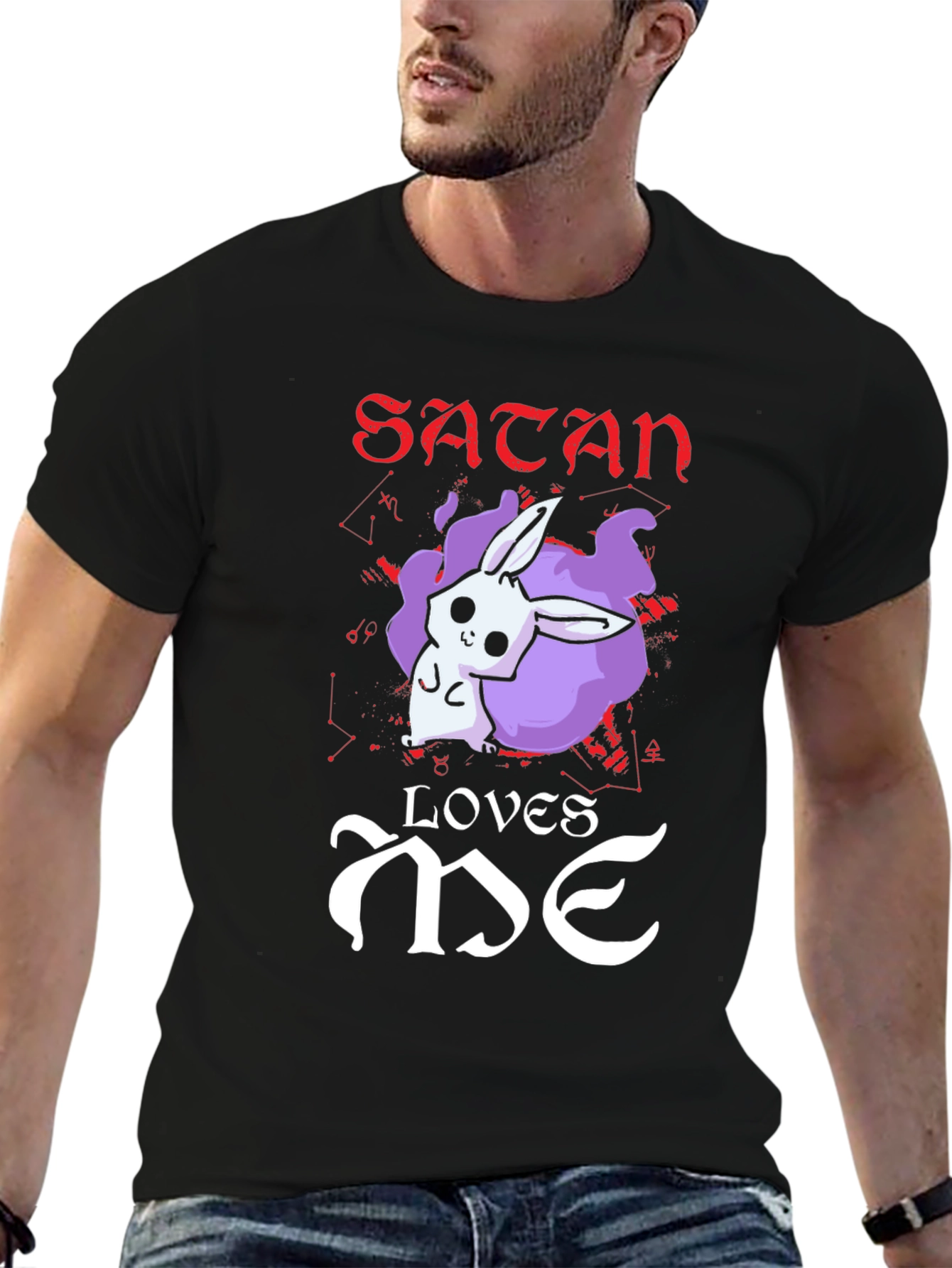 Satan Loves Me T-Shirt - Cute Bunny Graphic Tee