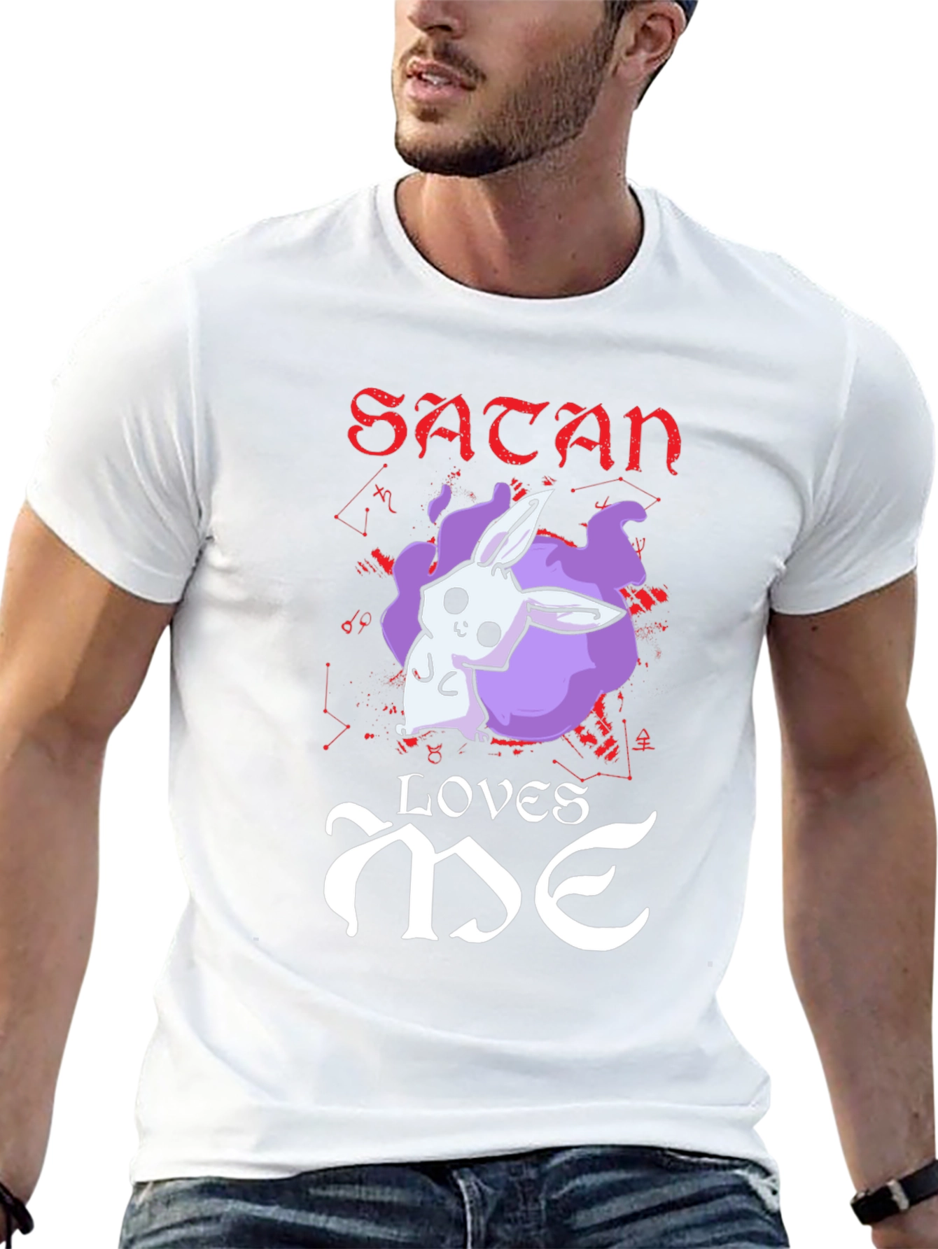 Satan Loves Me T-Shirt - Cute Bunny Graphic Tee