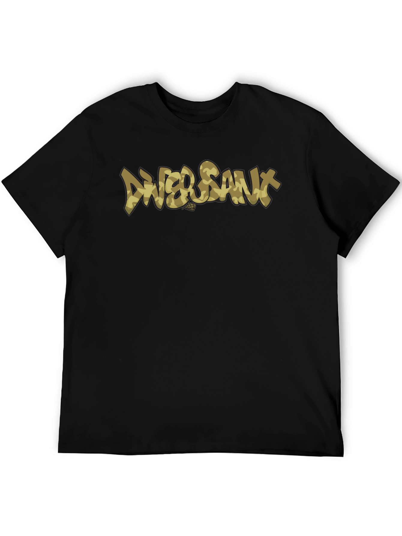 Diver Sant Camo Print Black T-Shirt