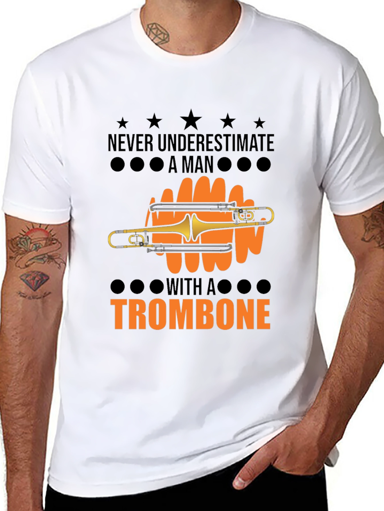Never Underestimate a Man with a Trombone T-Shirt