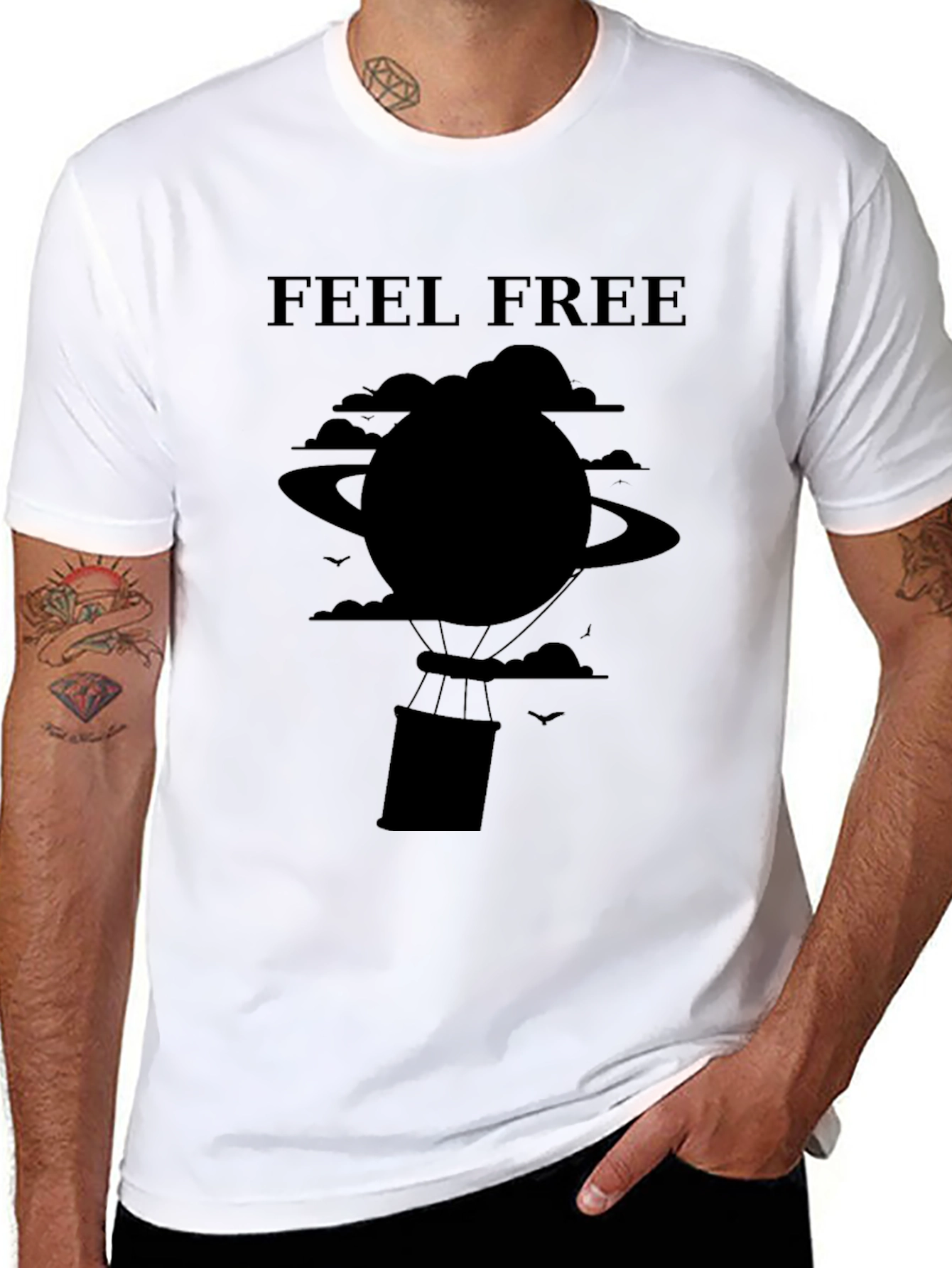 Feel Free Black Graphic Tee