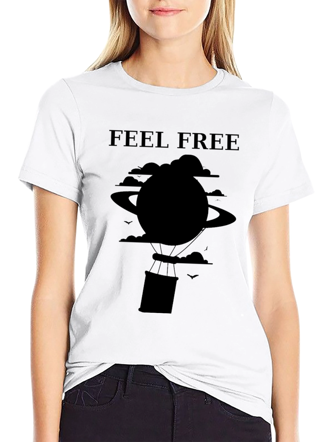 Feel Free Black Graphic Tee