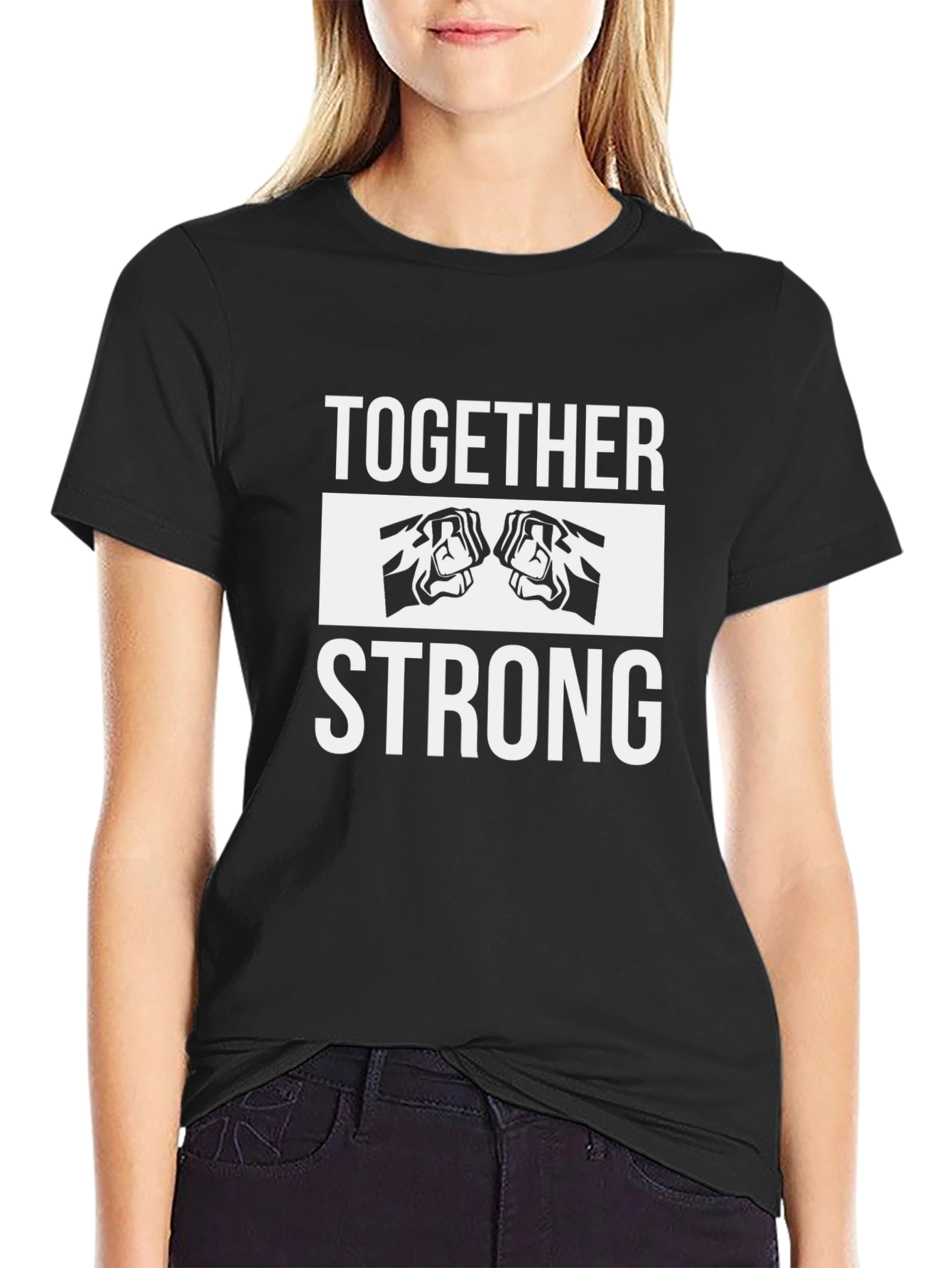 Together Strong Black Graphic Tee