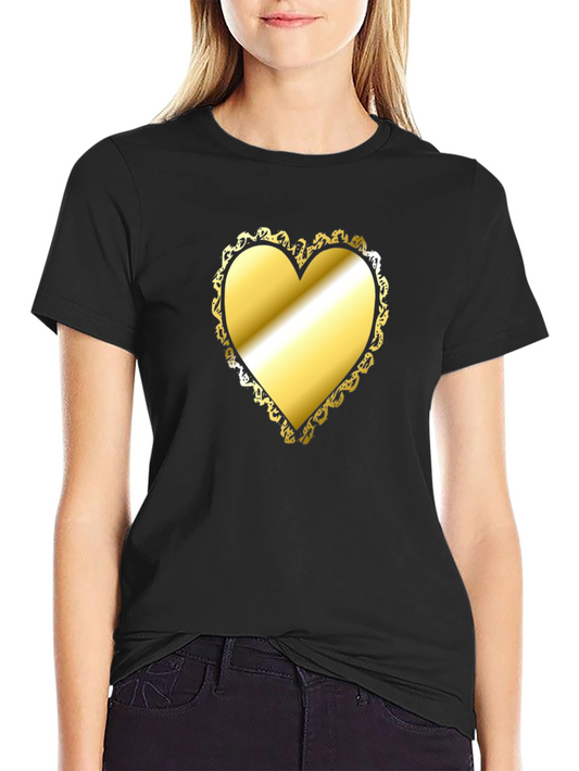 Golden Heart T-Shirt - Stylish Statement Tee